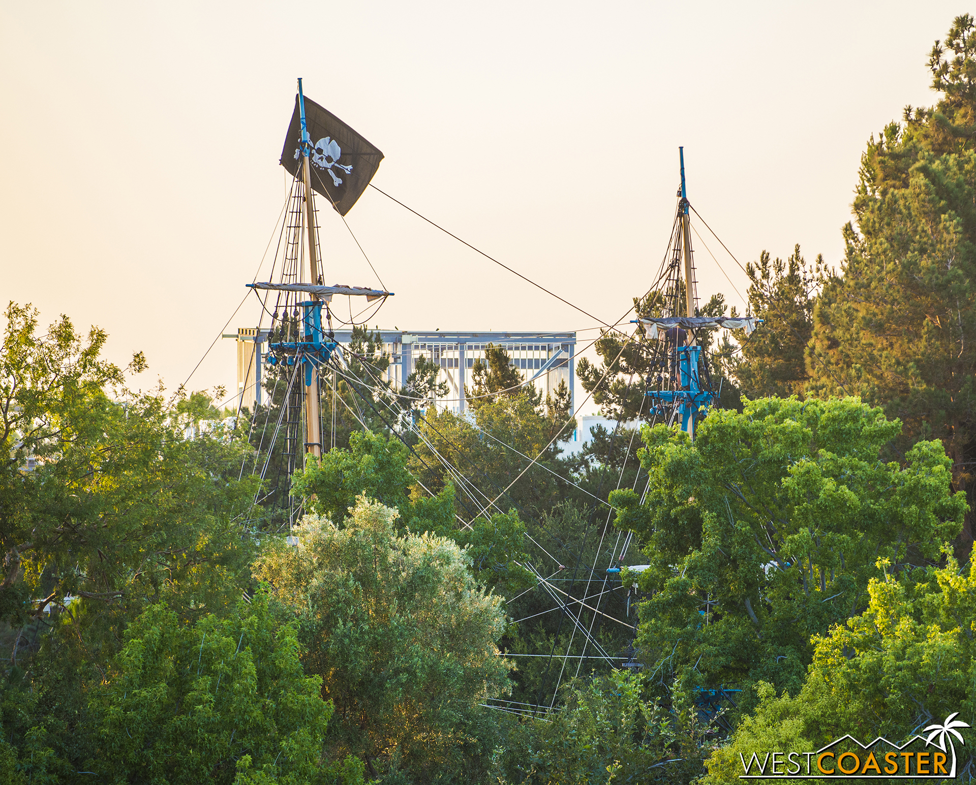  From Tarzan's Treehouse, the structure can be seen over the trees. 