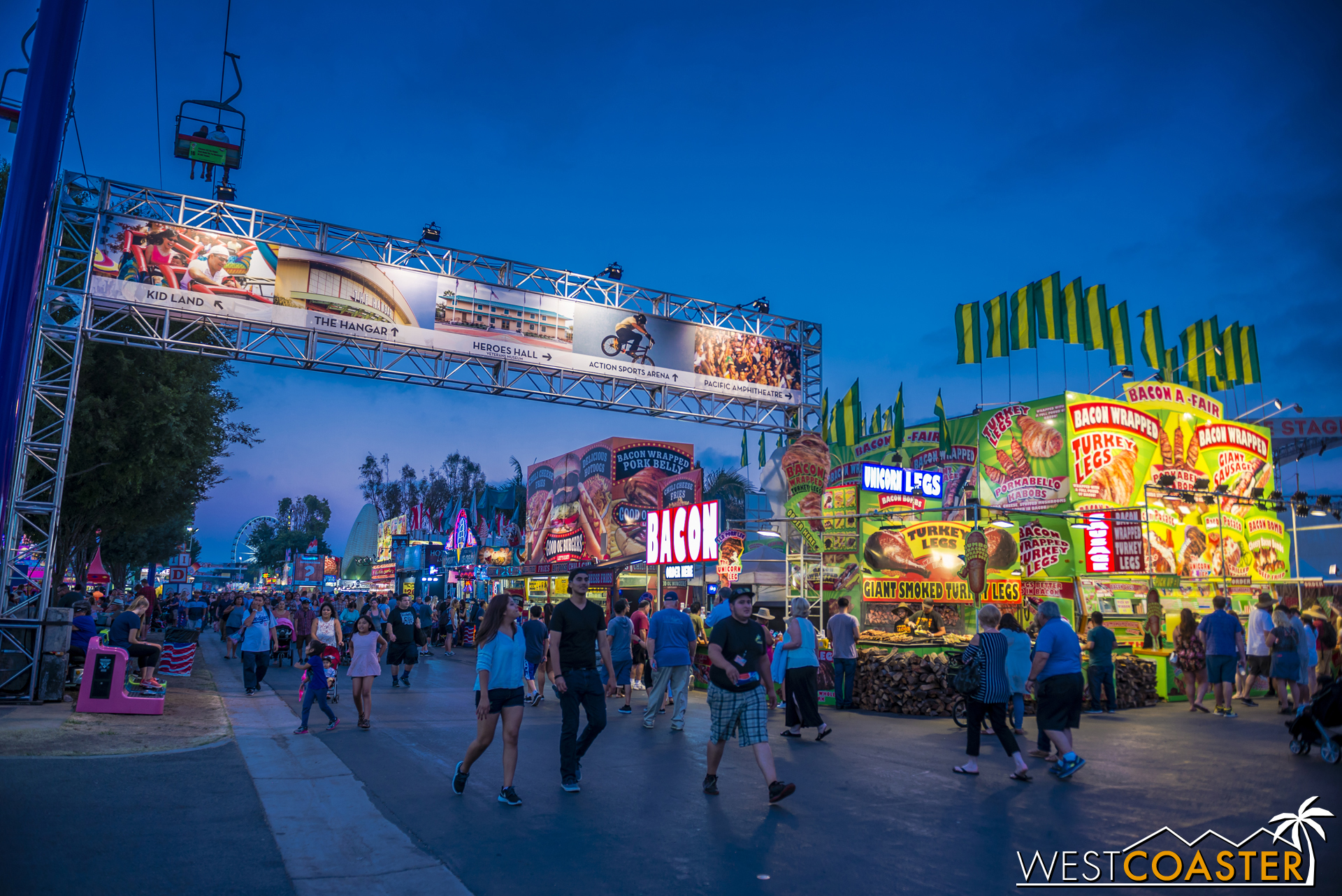  Blue hour descends on the OC Fair. 