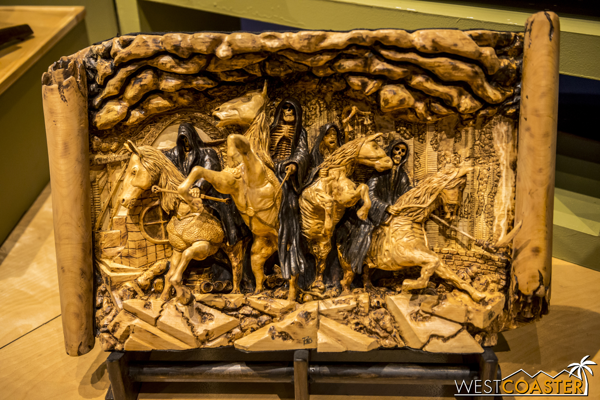 This Four Horsemen of the Apocalypse wood carving was extremely impressive. 