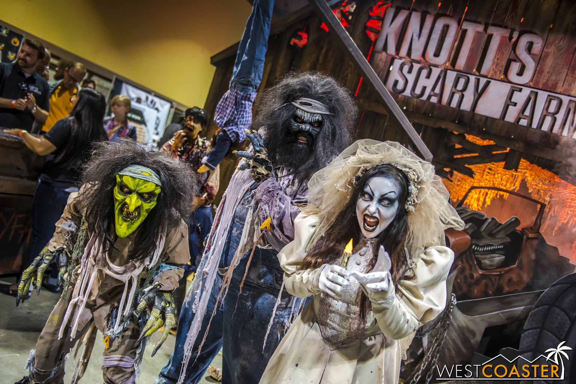 Some iconic and long-running Knott's Scary Farm faces greeted guests/victims passing by the Knott's Scary Farm booth in the exhibition hall.