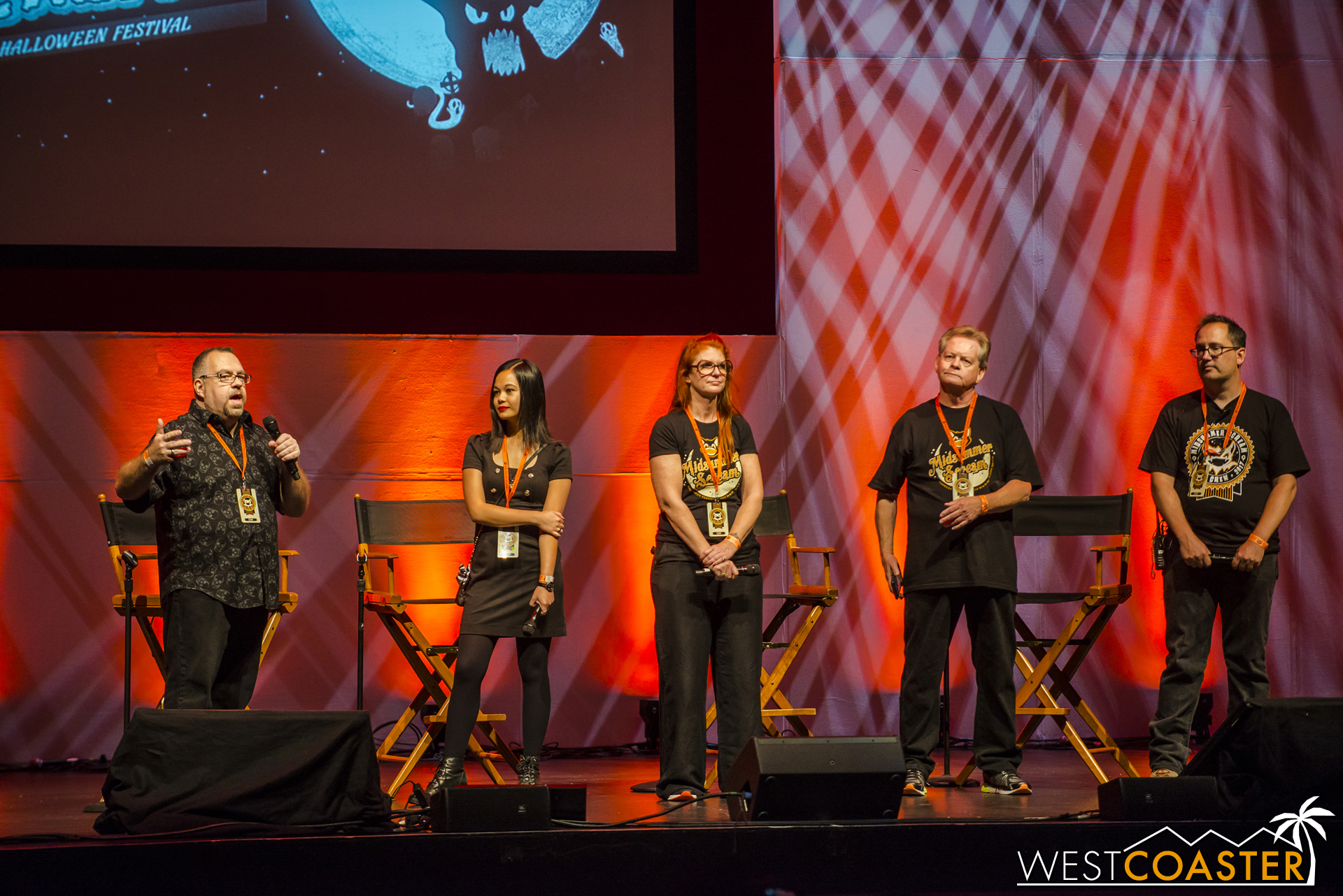 The 2017 Midsummer Scream creative team (L-R) Rick West, Johanna Atilano, Claire Dunlap, Gary Baker, and David Markland.