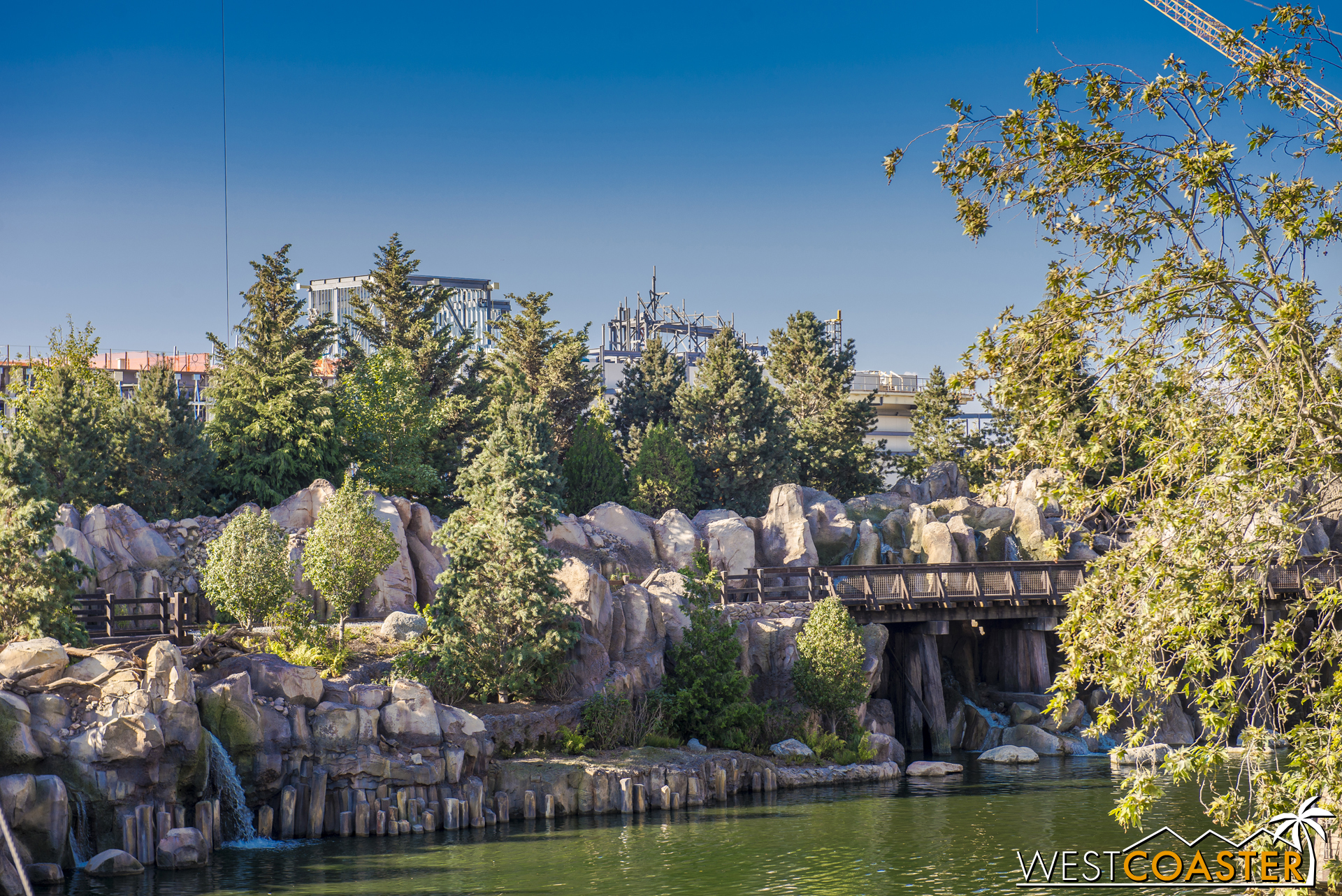  Just beyond lies the new Disneyland Railroad trestle. 