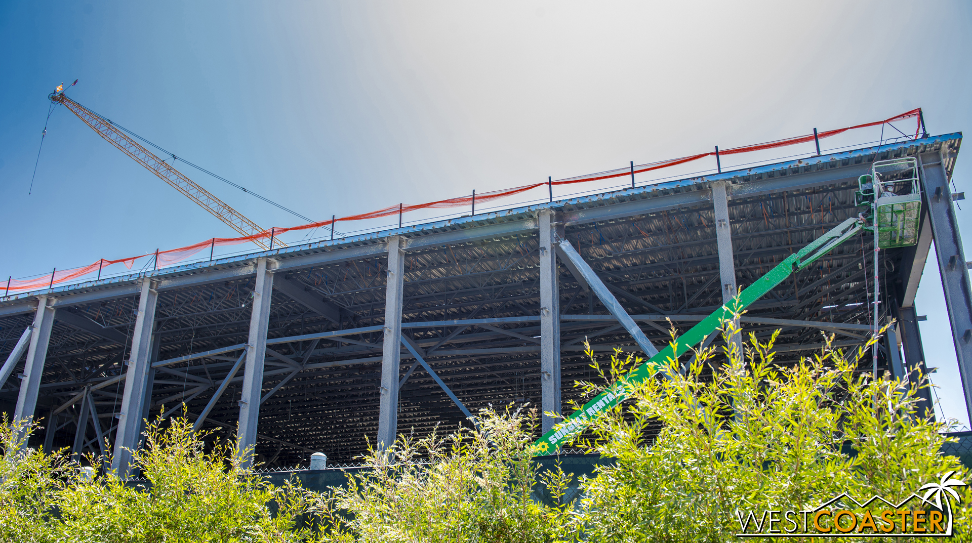  Another angle at the overhead "track."&nbsp; And the fireproofing guy. 