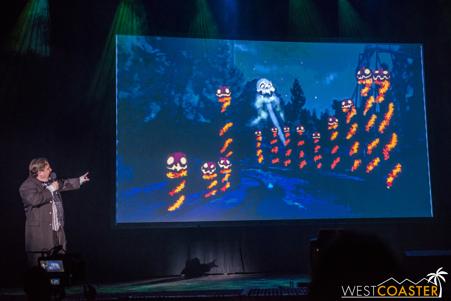  At night, a visual totem of Halloween Haunts past will return in the form of a skull projected onto the mountain itself! 