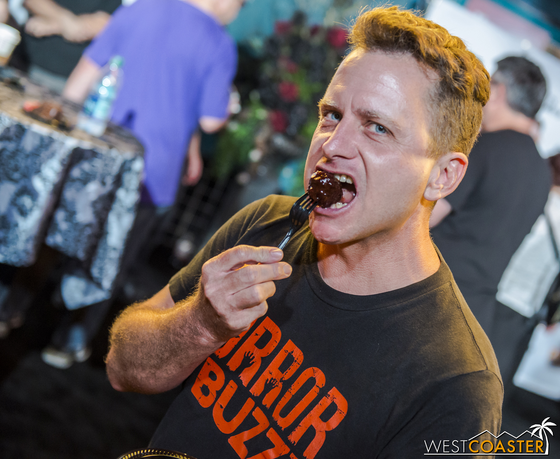  Last but not least, Horror Buzz's Norm reminds you that there's no greater joy than stuffing a sweet, juicy, flavorful [boysenberry] meatball right into your mouth.&nbsp;  Absolutely delicious.  (Oh, and speaking of Horror Buzz, they're offering a r