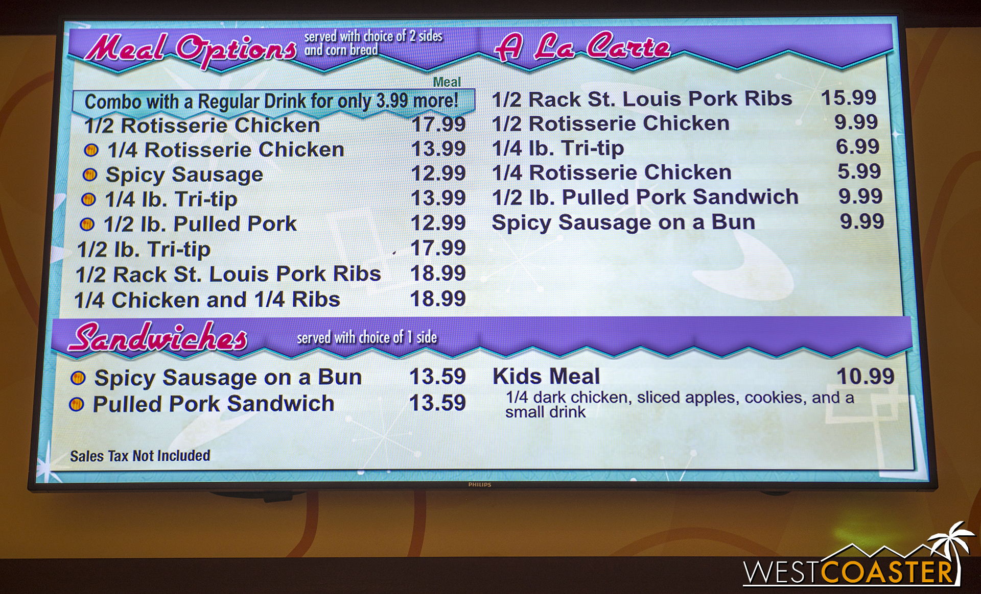 Here's the menu. 