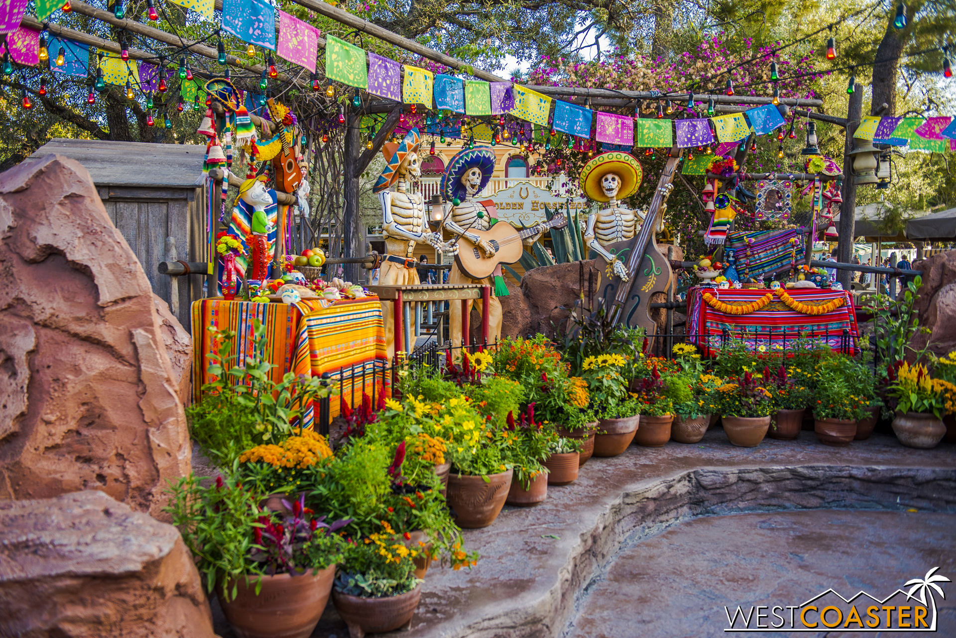  The traditional Día de los Muertos display is back up over at Zocalo Park, next to Big Thunder Mountain Railroad. 