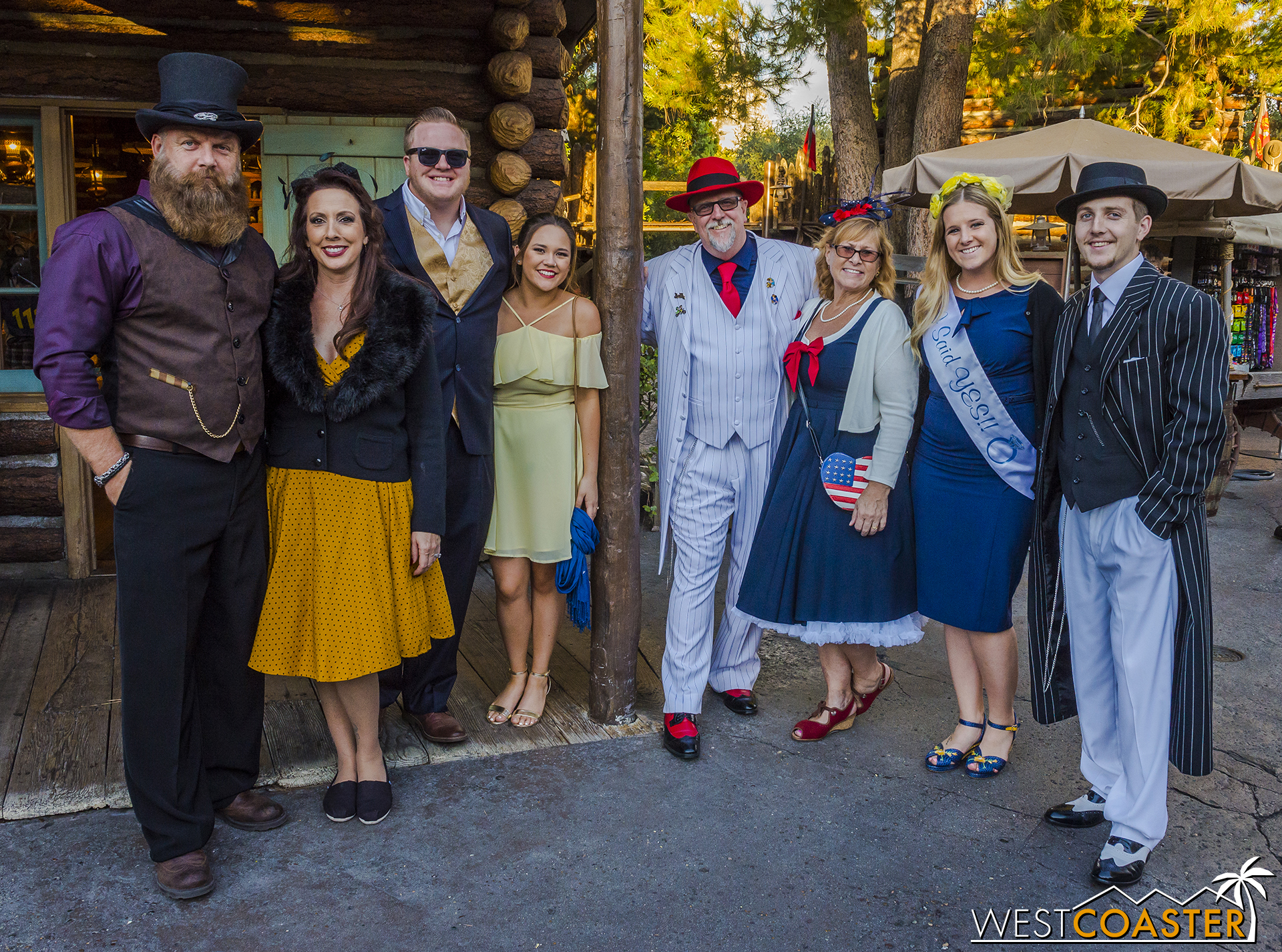  Meanwhile, this group was celebrating Dapper Day and an in-park engagement! 