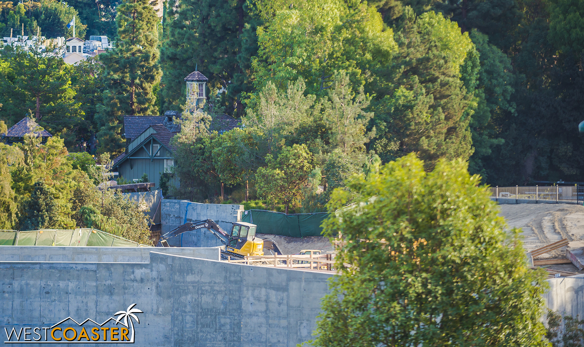  We can see some bit of earthwork at the Critter Country entrance.&nbsp; Some new concrete forms being laid down. 