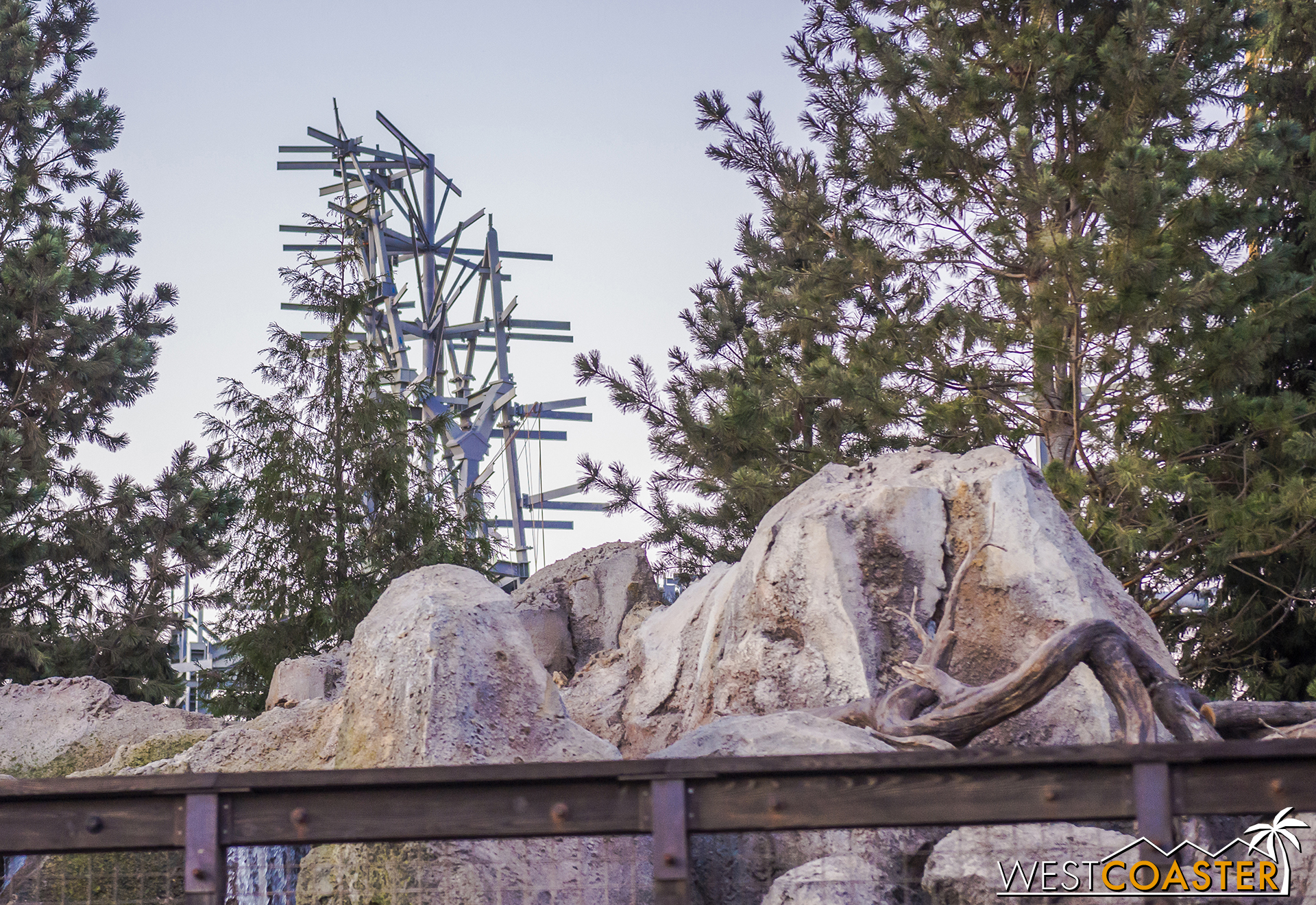  More structure is readily visible rounding the Rivers of America. 