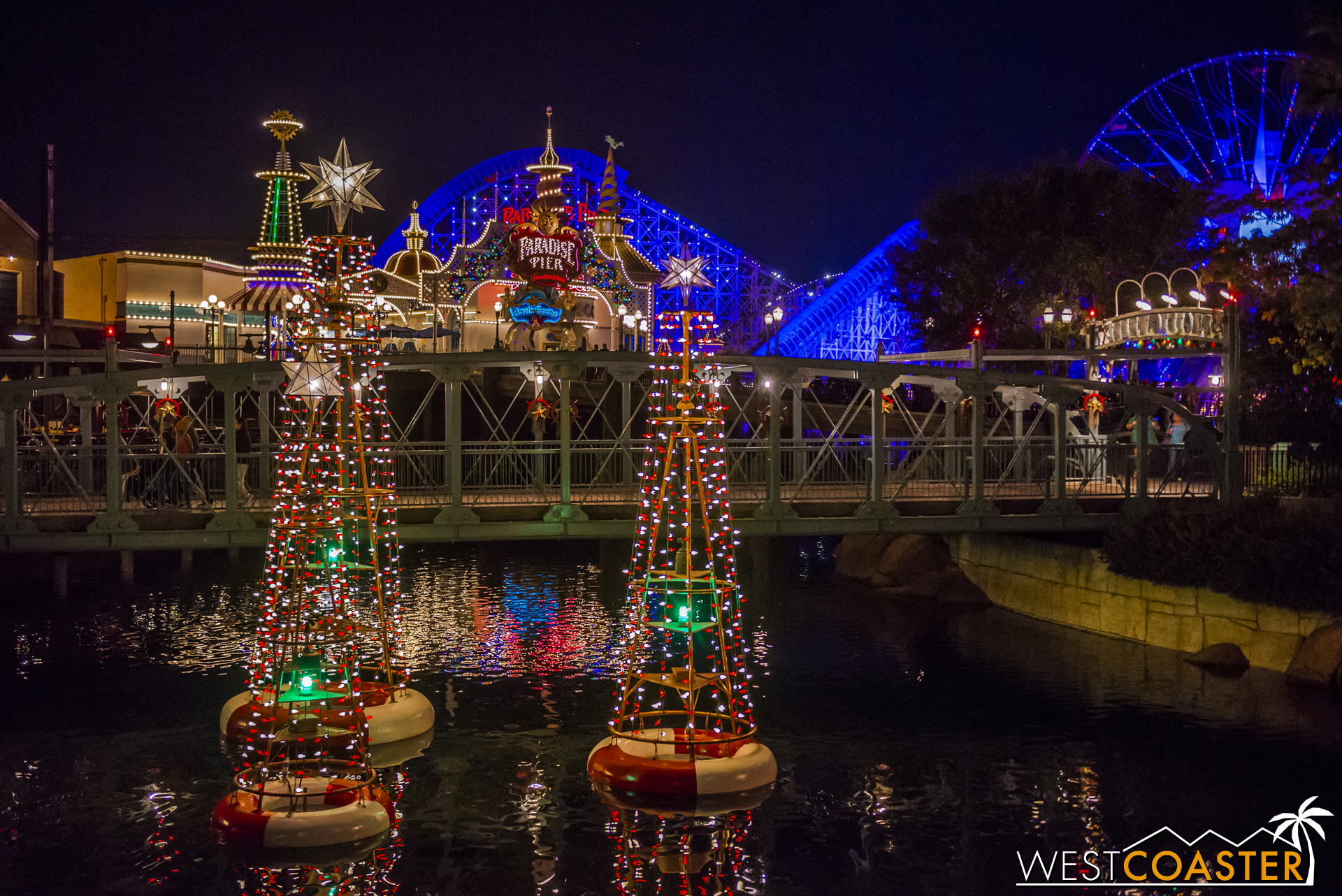  My favorite decorations here are the Christmas buoys. 