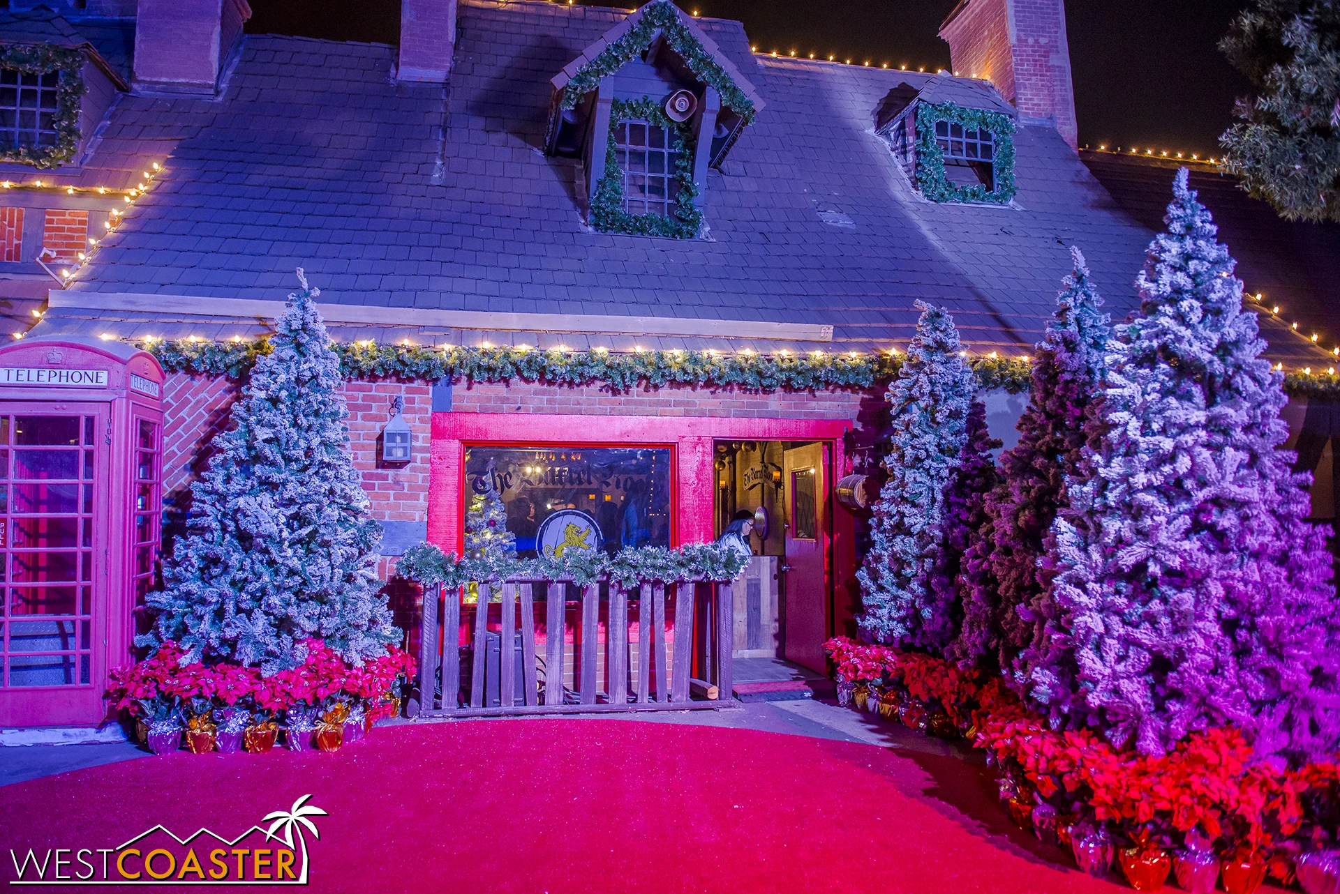The Queen Mary Village area makes a natural atmospheric holiday setting.