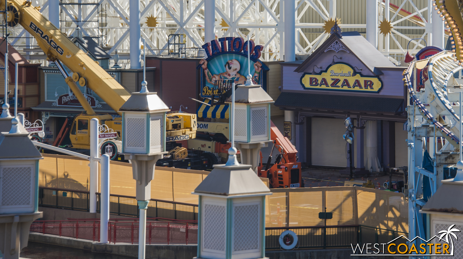  The wooden planks along the walkway have also been removed. 