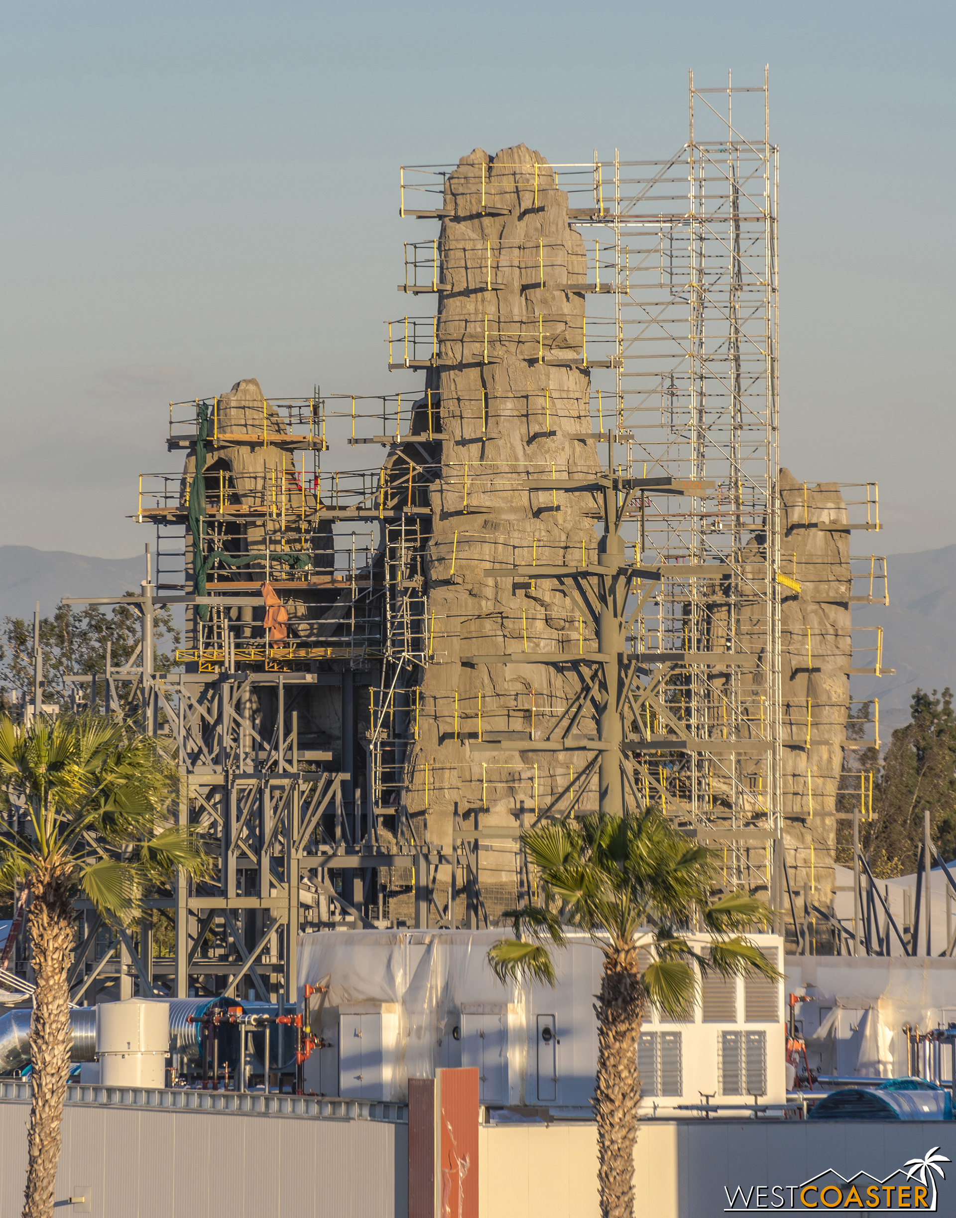 Here's another look at the big rock spire, along with a column and protruding beams for another, smaller rock spire to be soon erected.