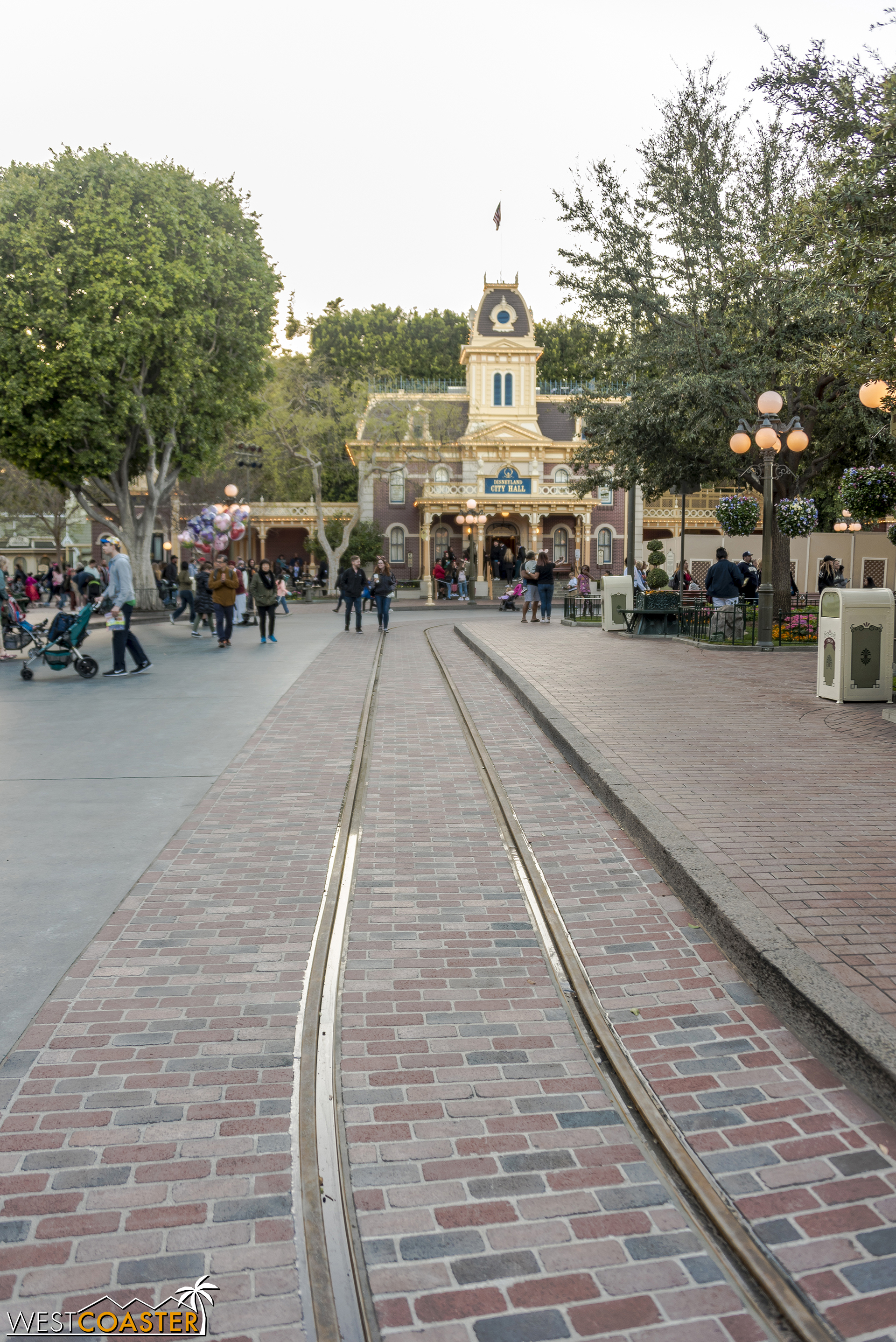 Well lookie here, we've got some freshly unveiled Main Street trolley track!