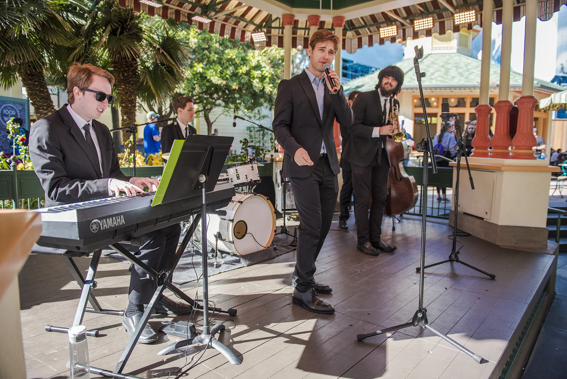 Five Got Rhythm perform at the Paradise Gardens Bandstand.