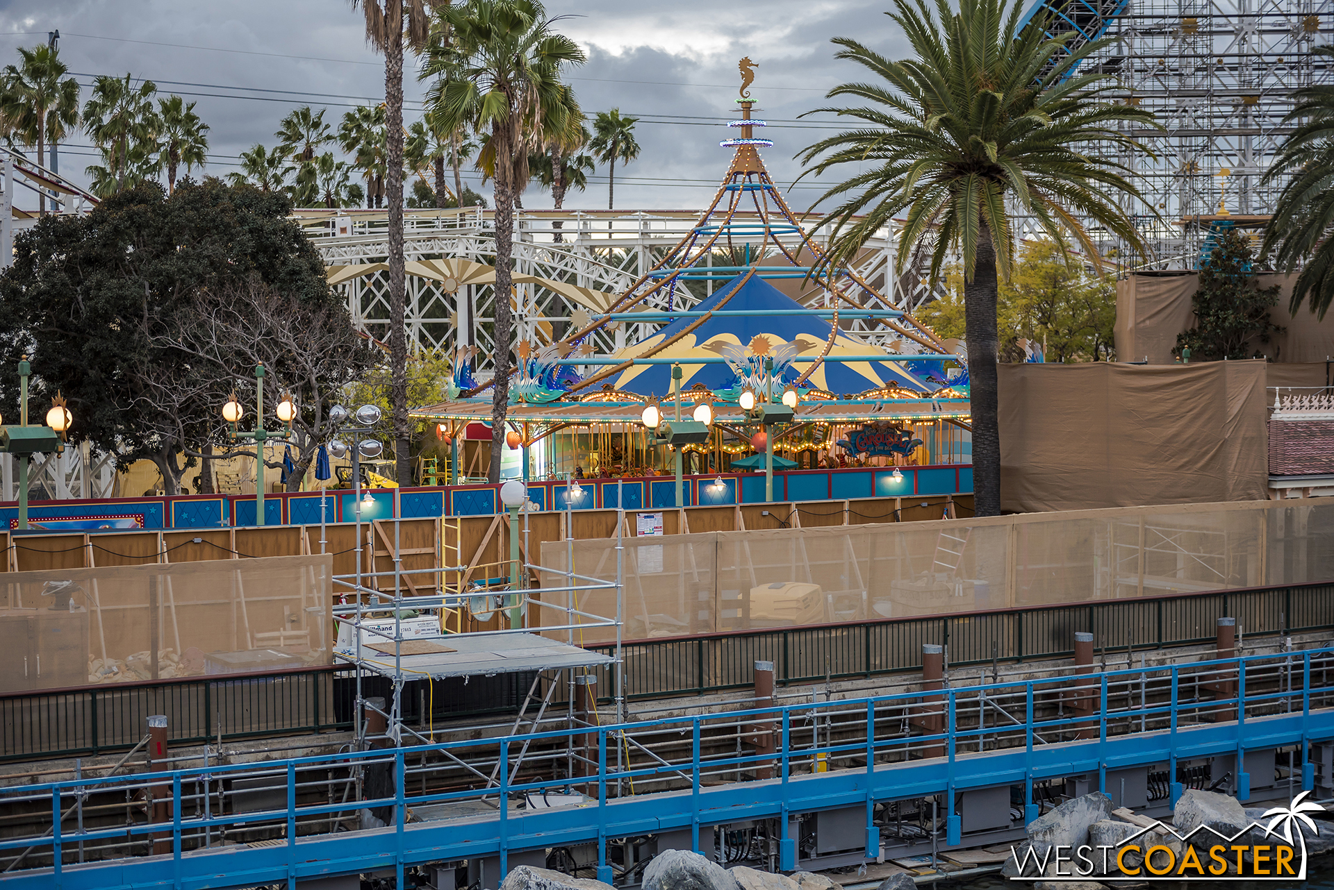  They're taking down the canopy and beginning the process of re-theming it. 