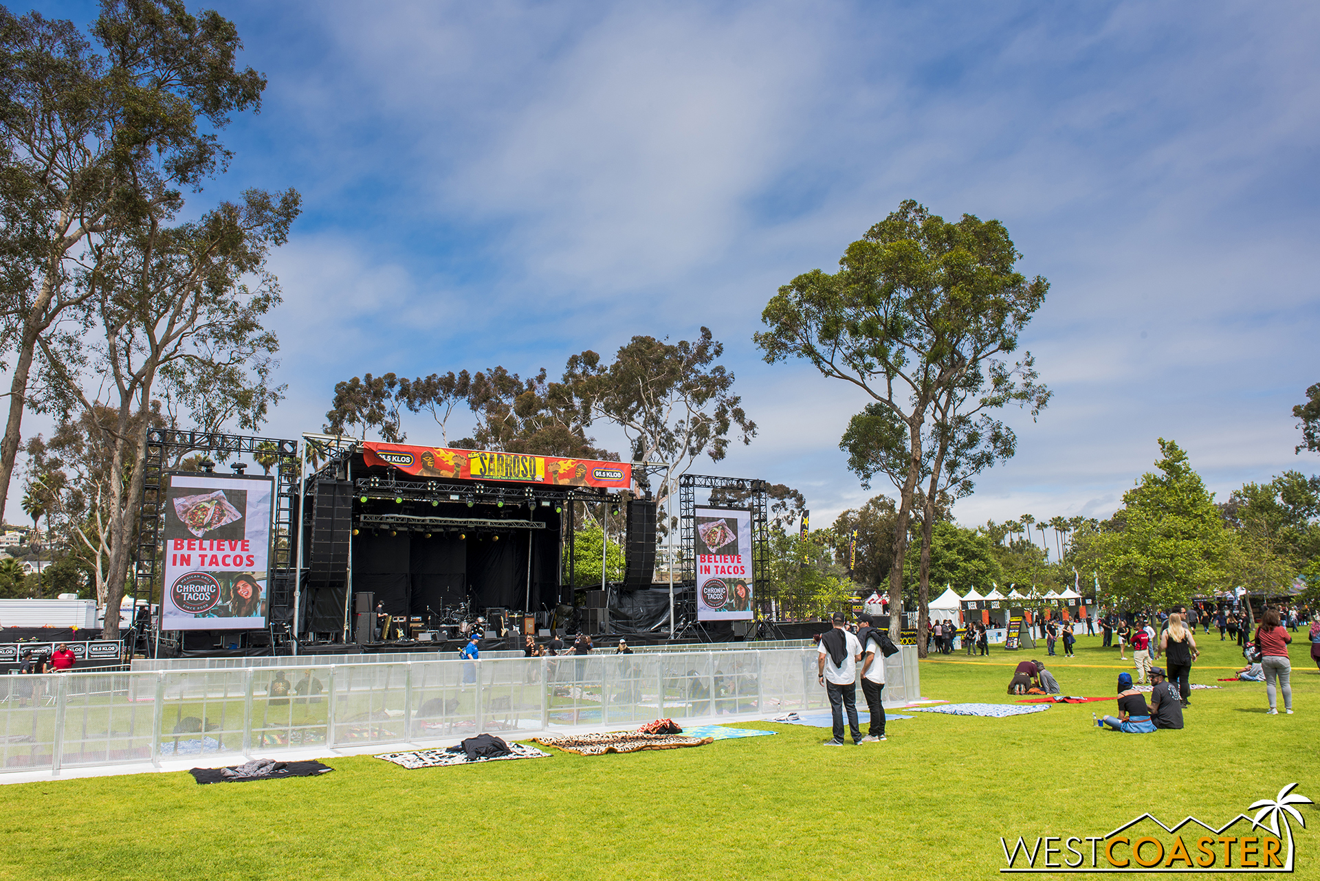  The stage scene early in the afternoon. 