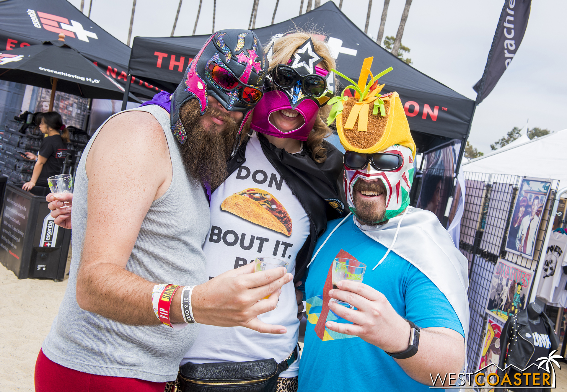  We spotted these guys waiting in line before the gates opened, and also frequently throughout the day.&nbsp; They certainly stood out! 