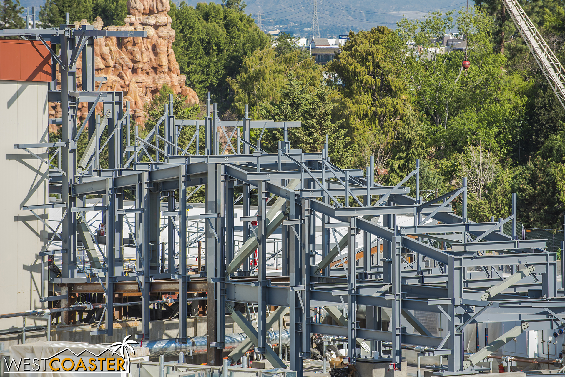  That's a dense network of beams and columns! And it's got to be framing more than just future rockwork. 