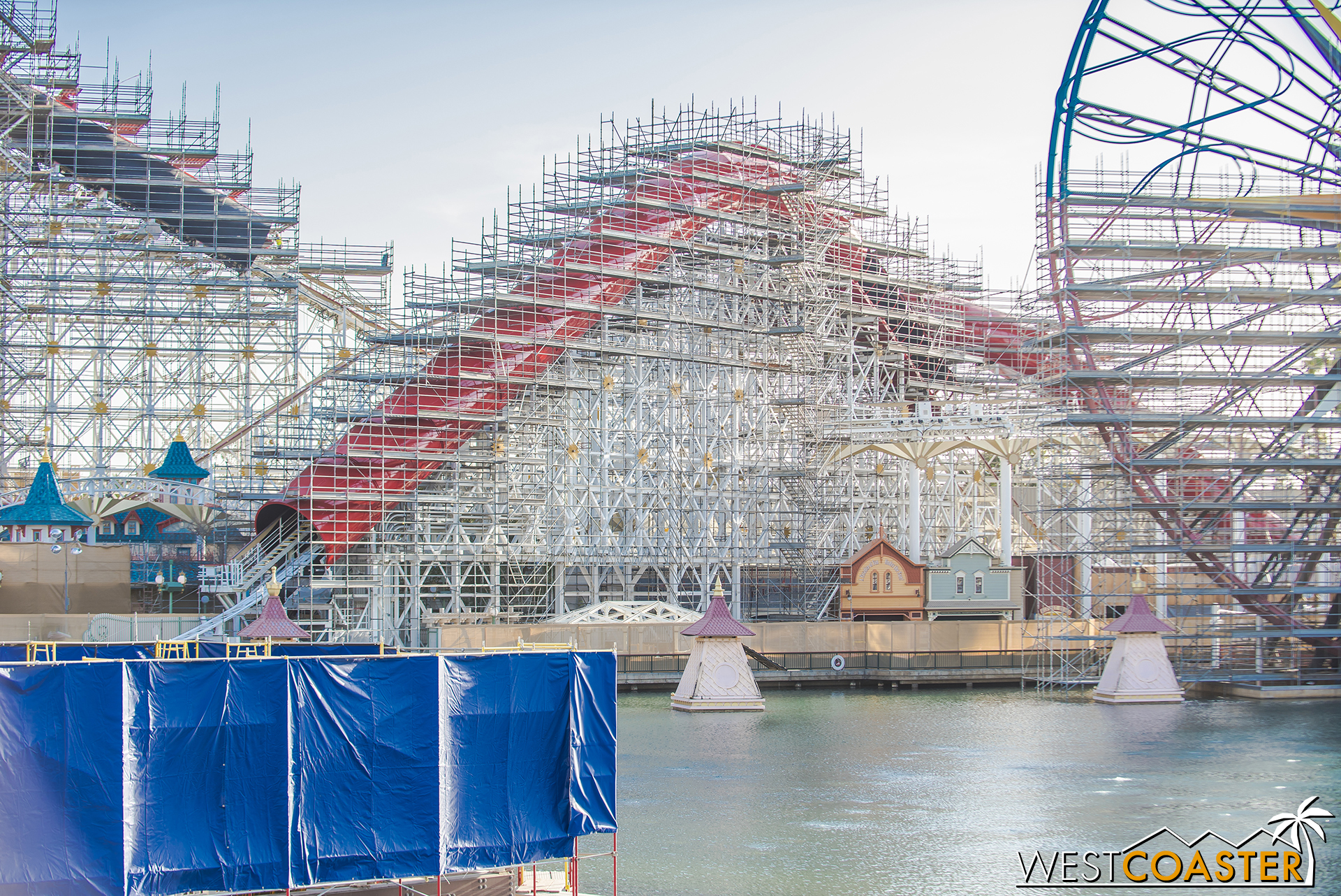  The Incredicoaster and Boardwalk games from across the water. 