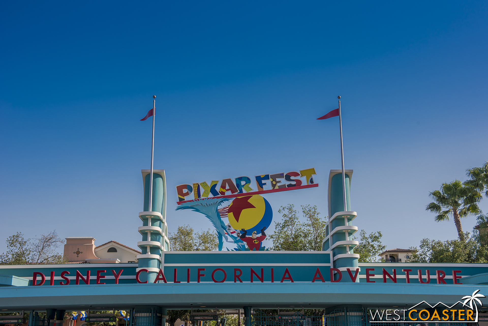  Disney California Adventure has new signage for Pixar Fest. 