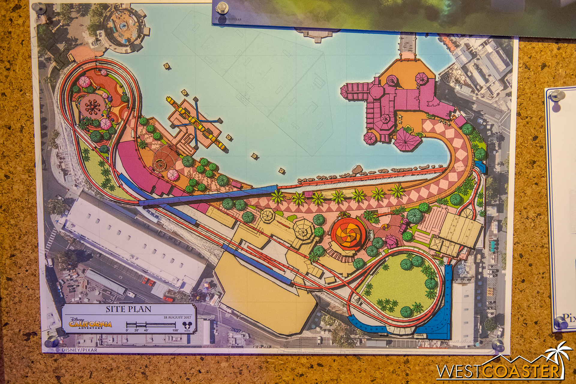  Pieces like this colored site plan showcase what the Imagineers work through during their design projects. 