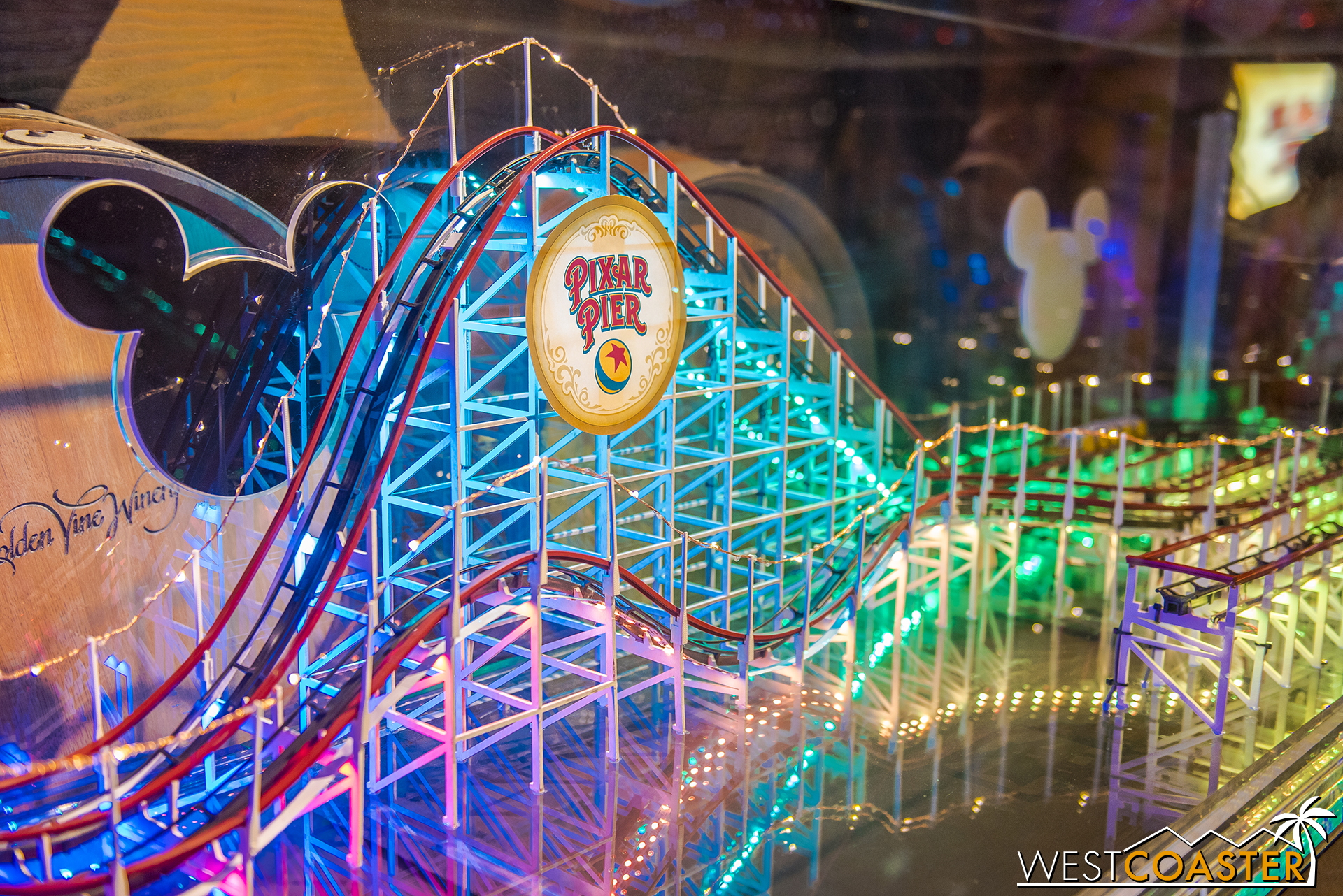  To the left side of the room is a new roller coaster model that is part eye candy and part demonstration of how roller coaster block sections work. 