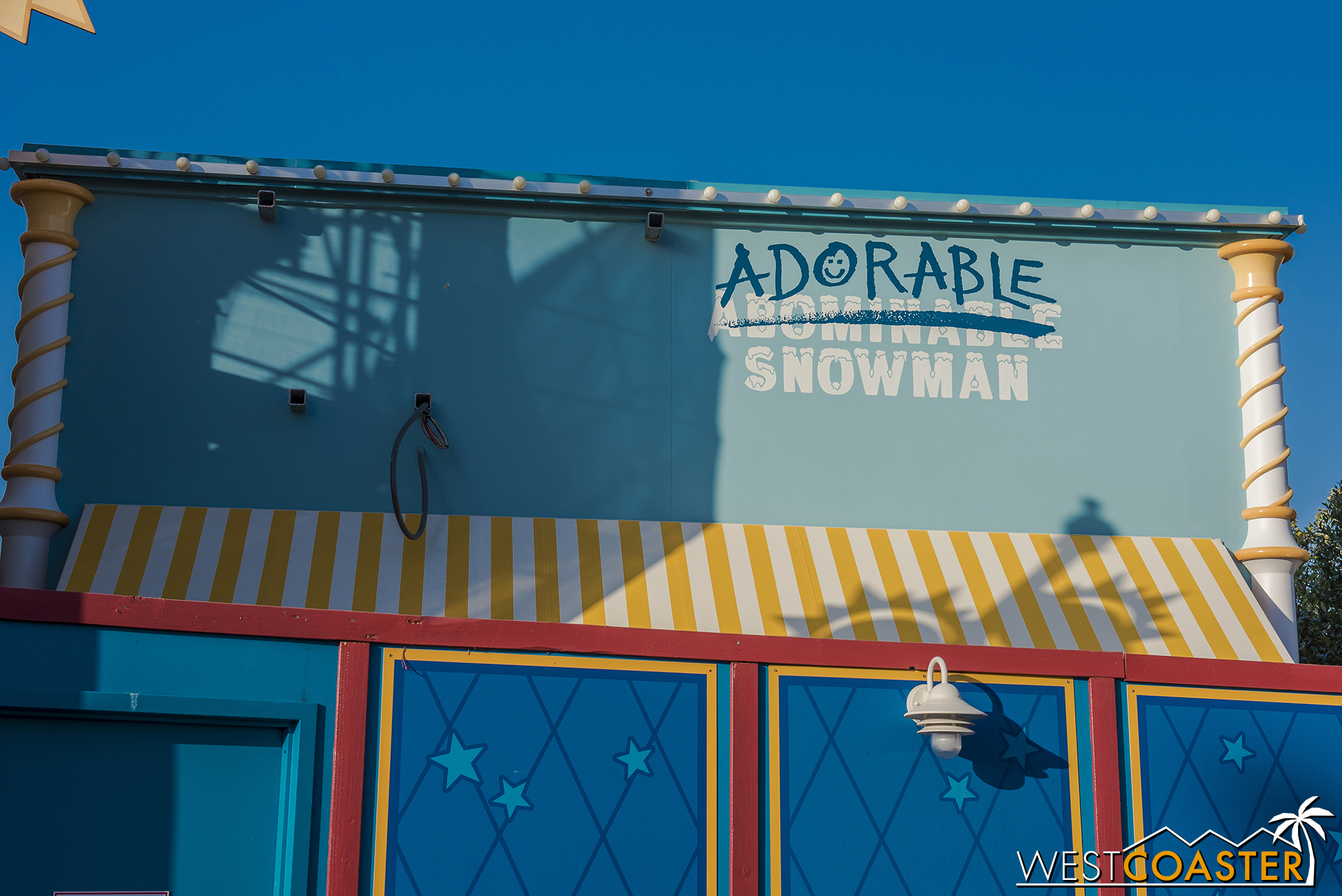 This was the Adorable Snowman Frosted Treats (ice cream stand) last Friday. It was open as of yesterday.