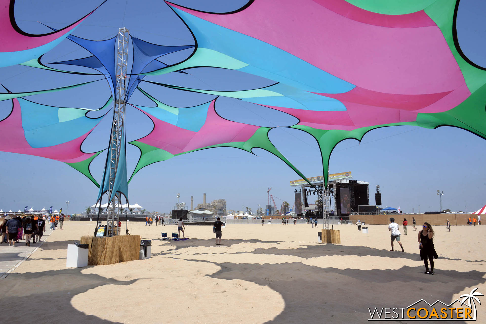 There was one large shaded canopy area on the festival grounds.