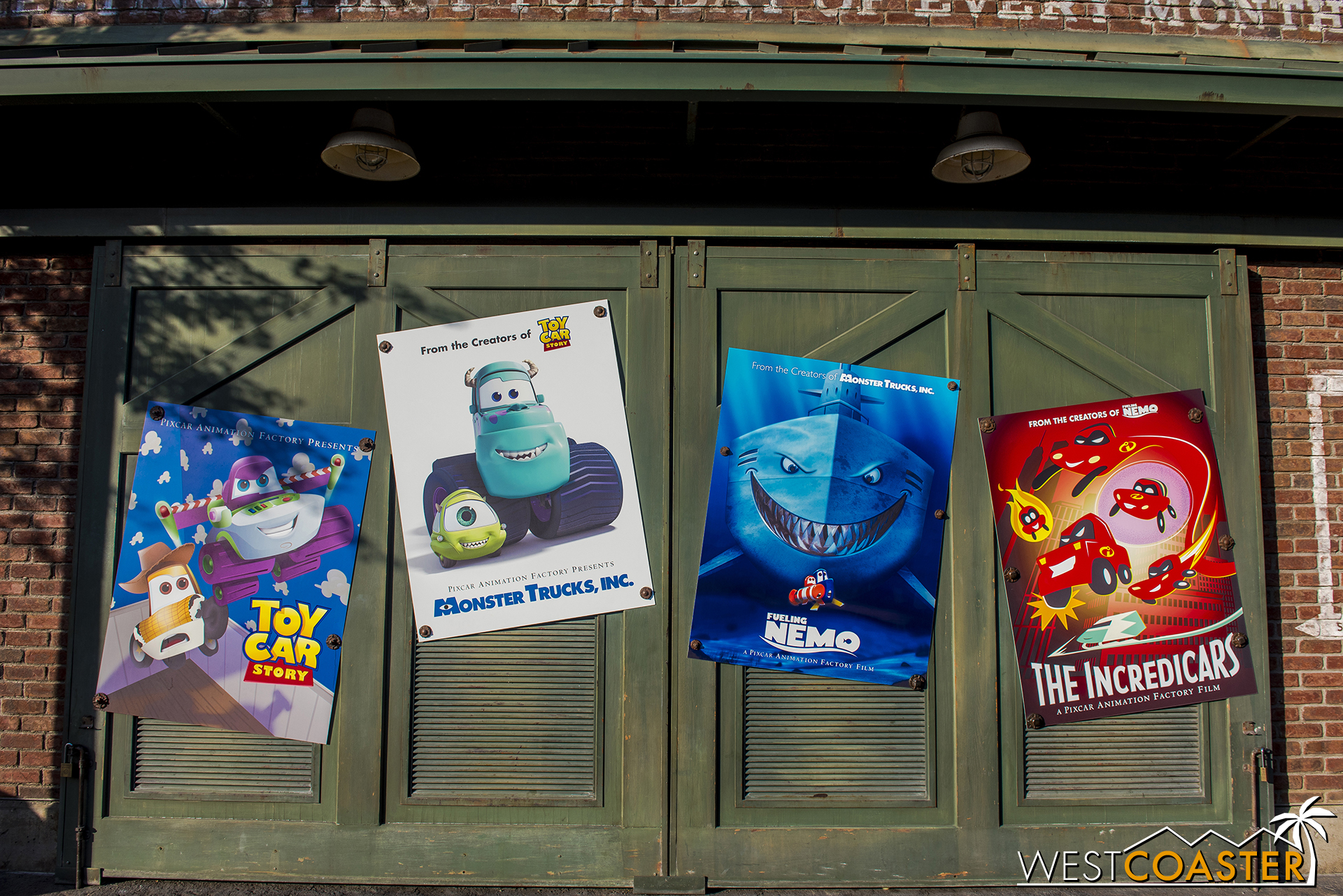 I never grabbed a photo of these punny signs in Cars Land that are part of the Pixar Fest overlays.