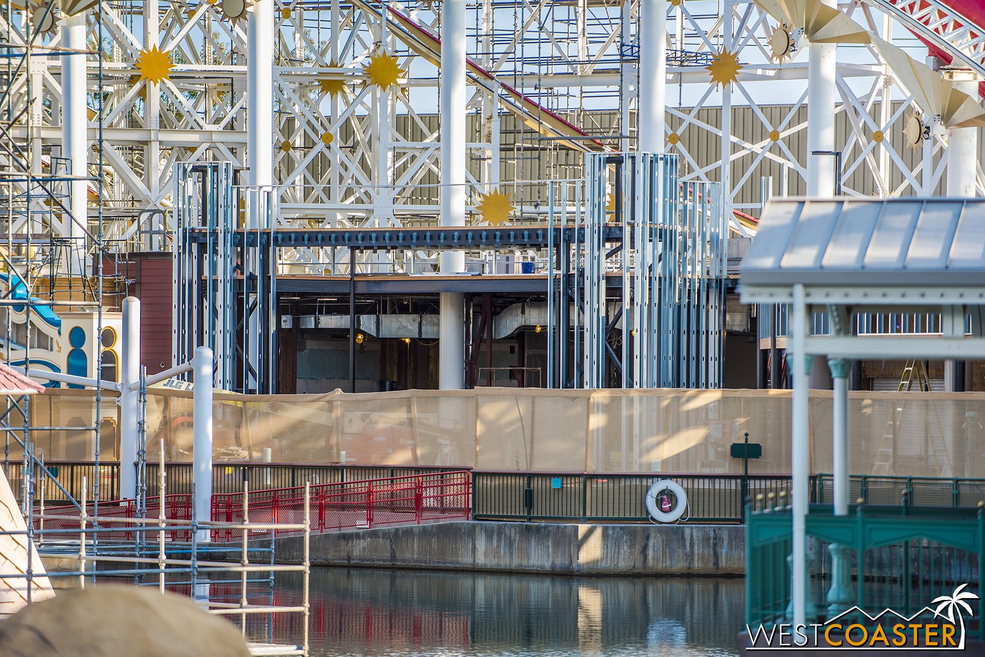 They’re also continuing to work on the facade for the Pixar Pier boardwalk games area.