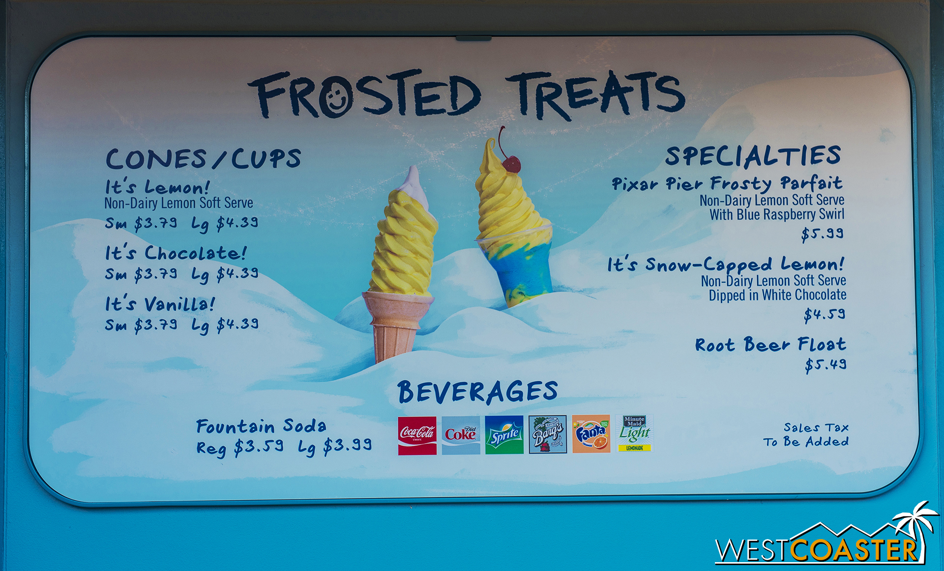  Here’s the menu.  Have some yellow snow… cone. 