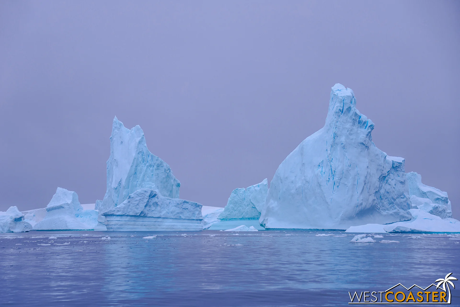 Elsewhere, icebergs can reach several stories tall.