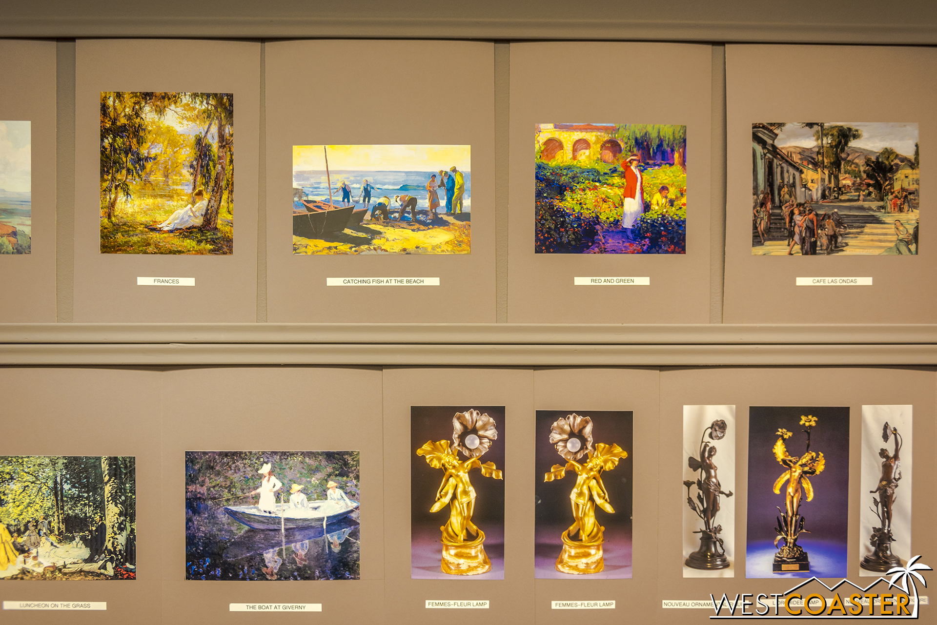  A line of all the paintins being pictured at this year’s Pageant of Masters. 