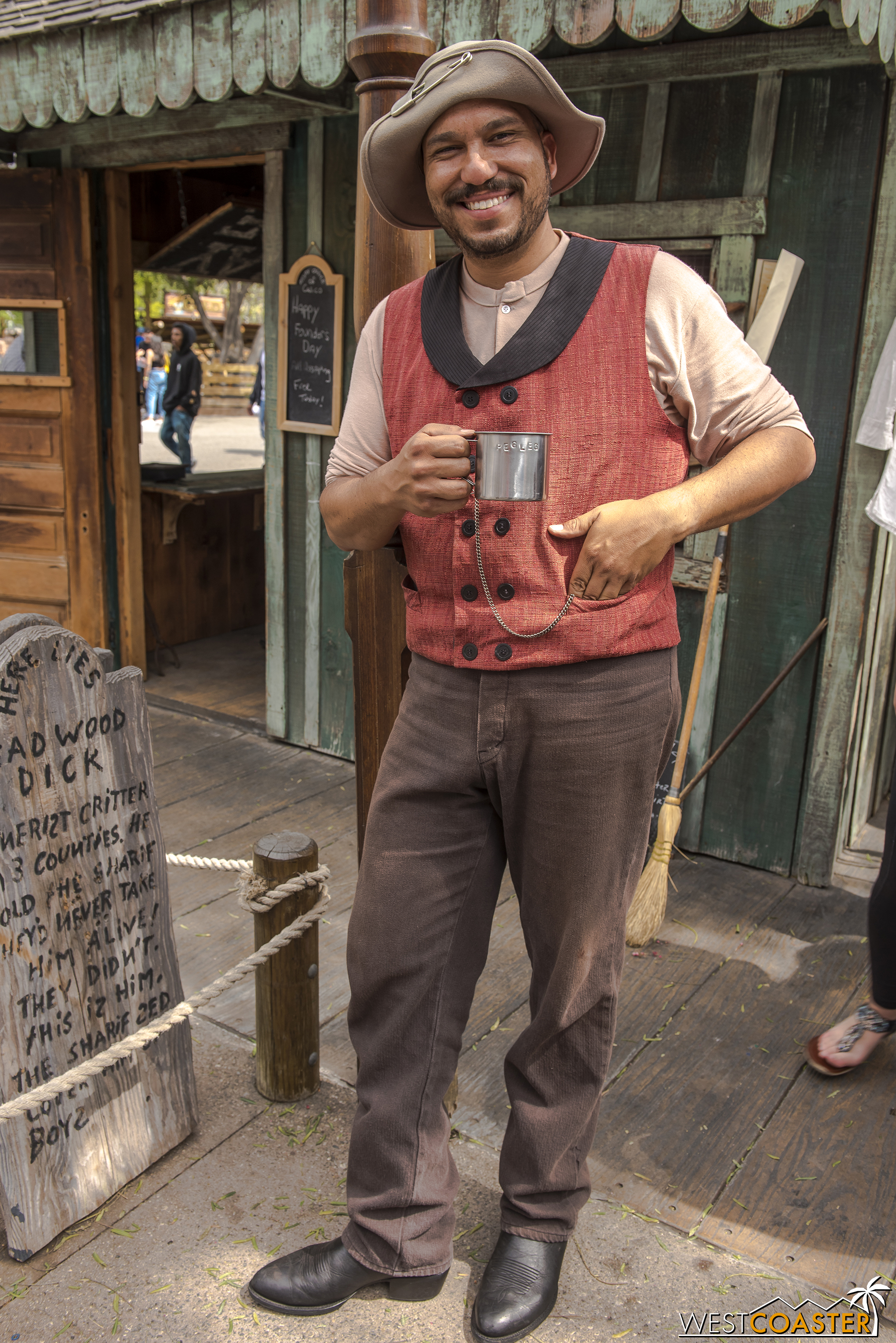  Joining him most of the time at the Assay Office is “Peg Leg” Cinch, who discovered gold in the Calico Mine at the conclusion of last year’s Ghost Town Alive! and owns the largest gold nugget found in these parts.  Apparently, “Peg Leg” is just a ni