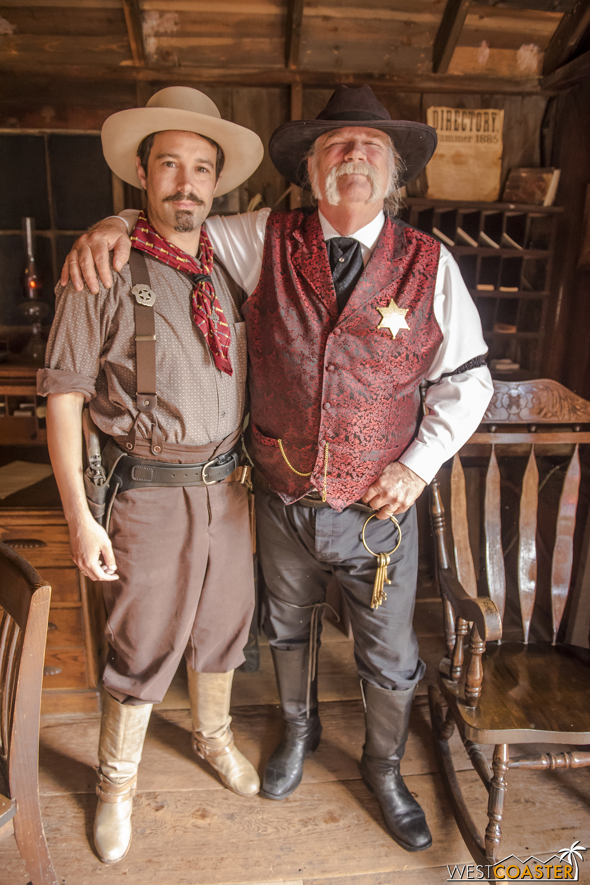 Calico favorite, Sheriff Bryce Wheeler (right) stands proud with his favorite deputy, Travis McCance. There’s also a Deputy Stillwater on the Calico sheriff’s force, but he wasn’t present on this day.