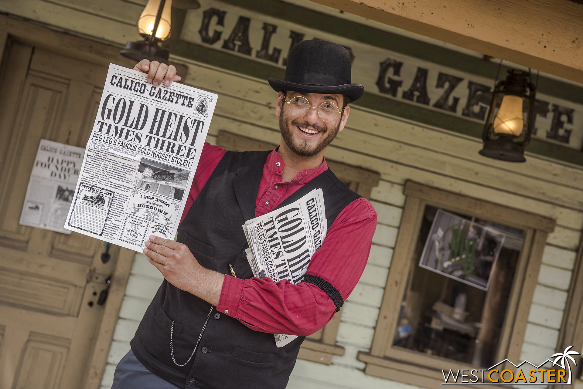 Bixby Knolls is back as the editor of the Calico Gazette . Fortunately, getting famous for reading the news to horses hasn’t gone to his head.