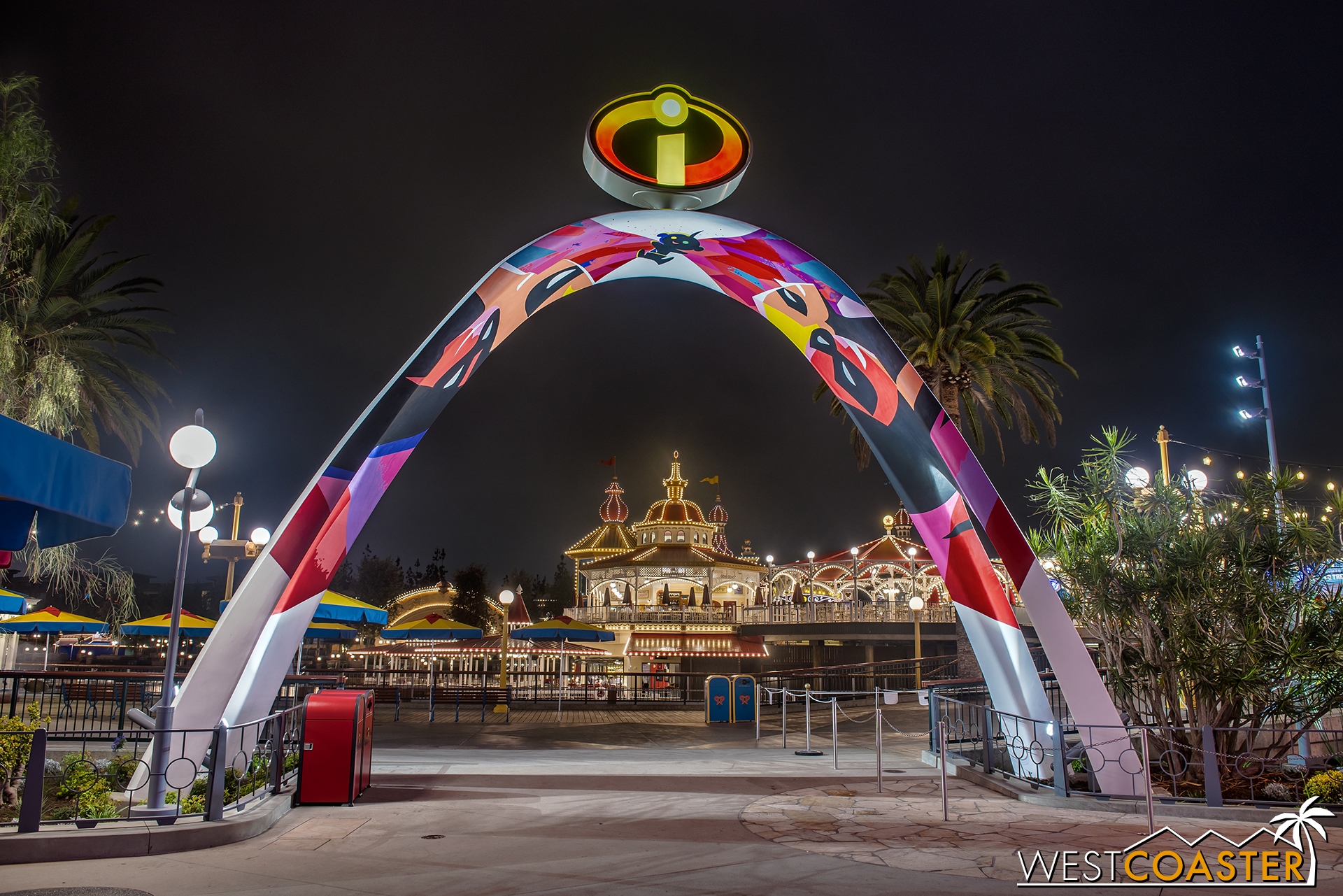 The Incredicoaster entry arch frames Lamplight Lounge nicely when looking the opposite way. 