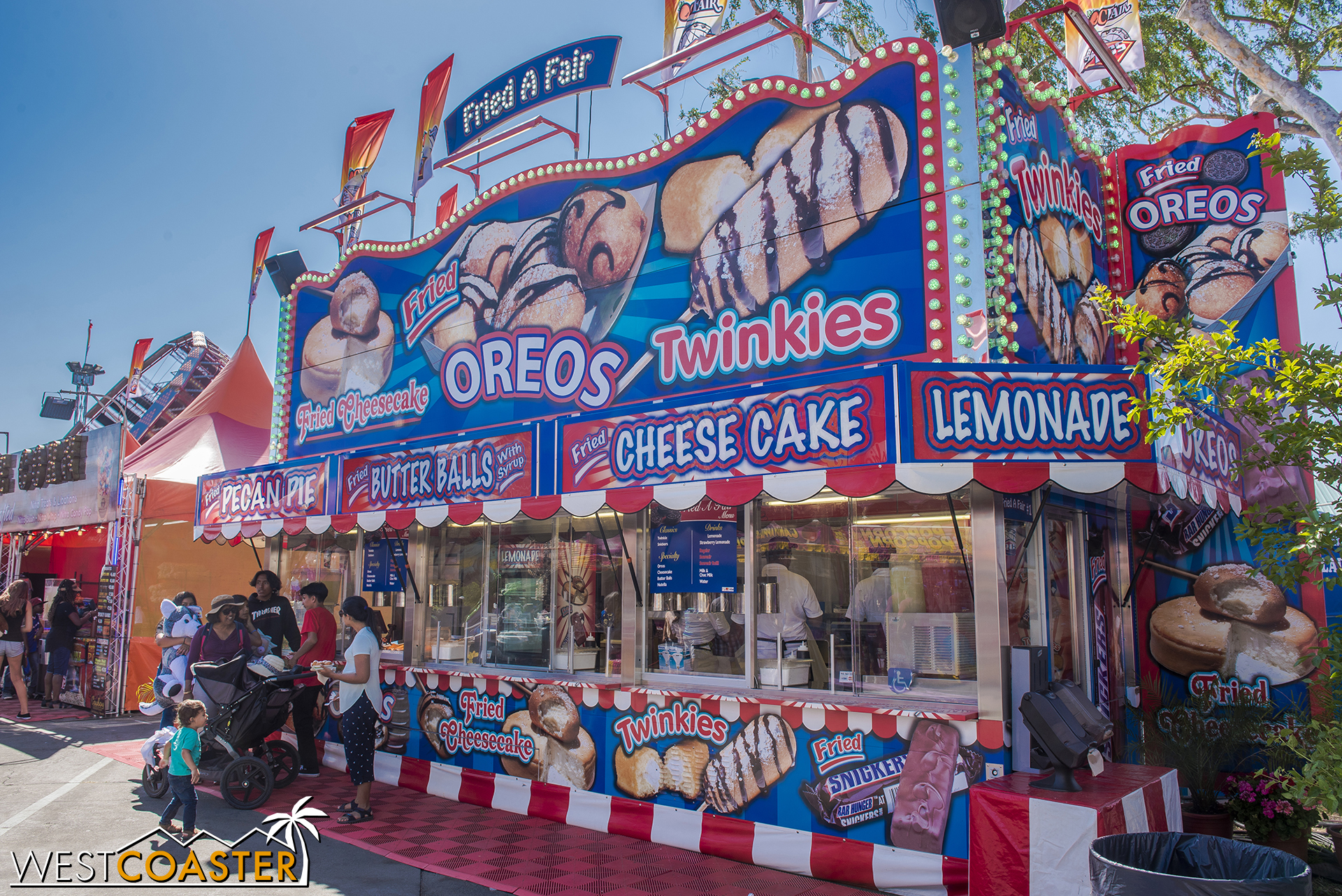  Fried A Fair has several stands around the OC Fair and plenty of deep friend desserts.  From past years’ experience, the Deep Fried Oreos are and Fried Cheesecake are actually pretty good. 