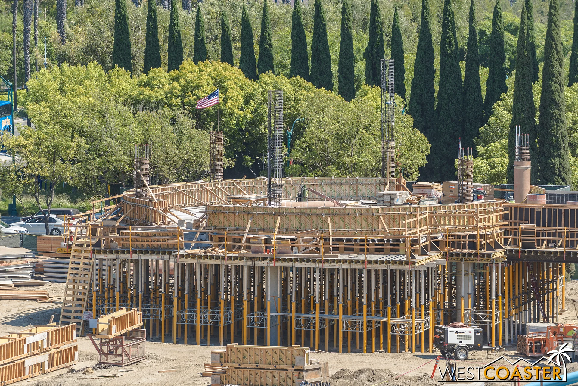 Concrete formwork is up.