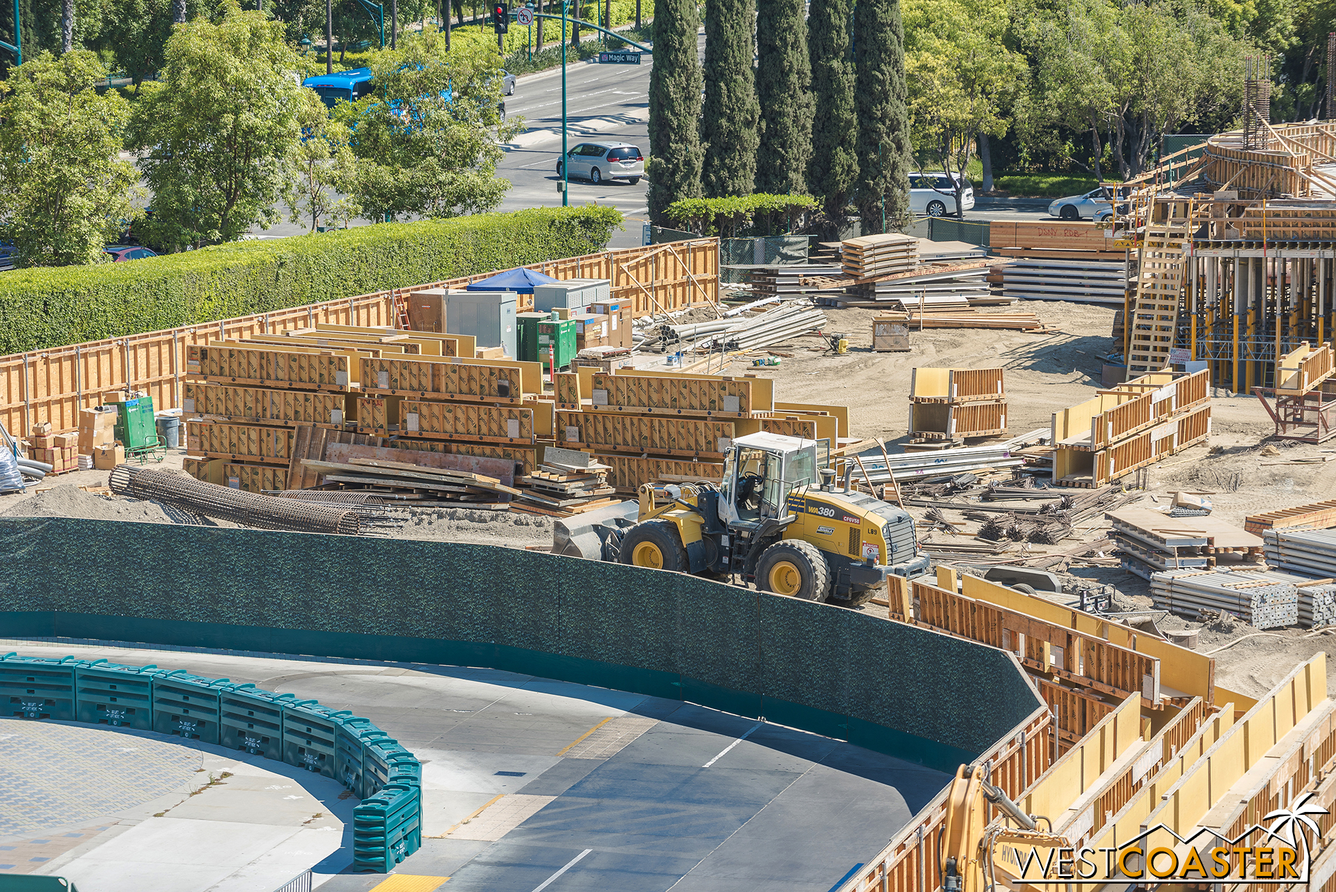  The trams will eventually continue on and U-Turn under the escalators, but they need to have this closed while they construct the escalators and repave the driving path first. 