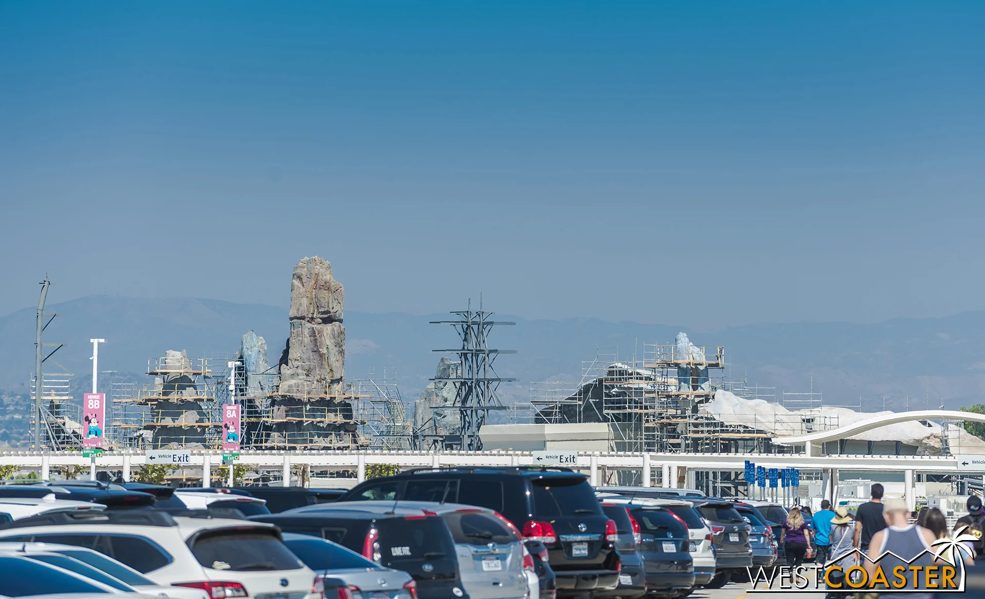 The view from the middle of the parking structure. Though exposed from the public side, the towering forms will still probably draw some excitement for arriving guests.