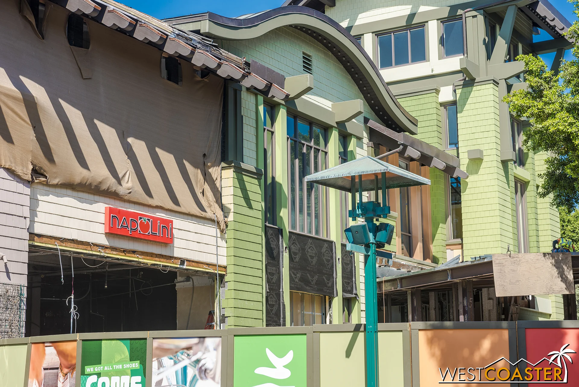 The exterior siding has been removed.