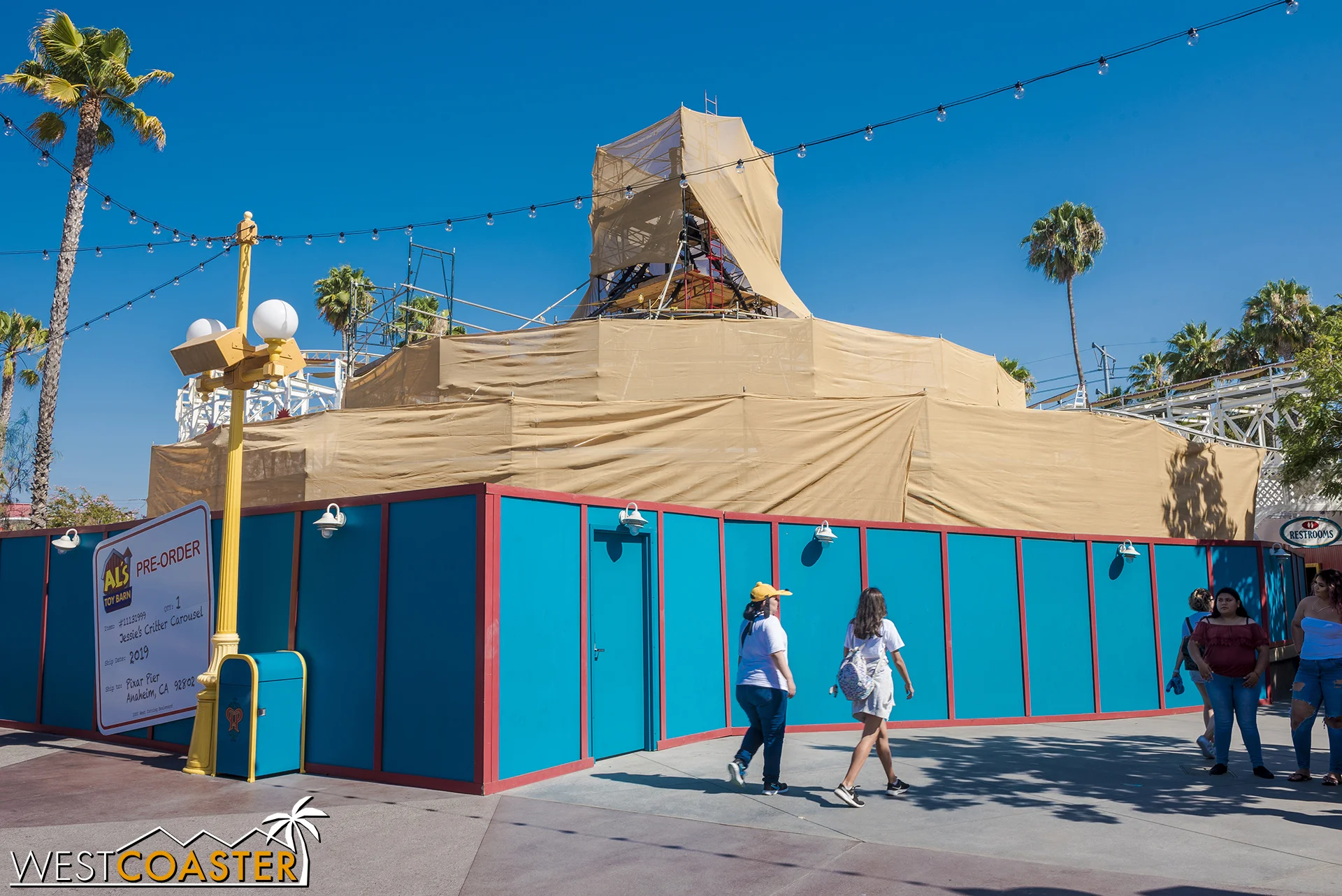 Despite the hot summer, the carousel is being covered up more and more, left to swelter in the sun.