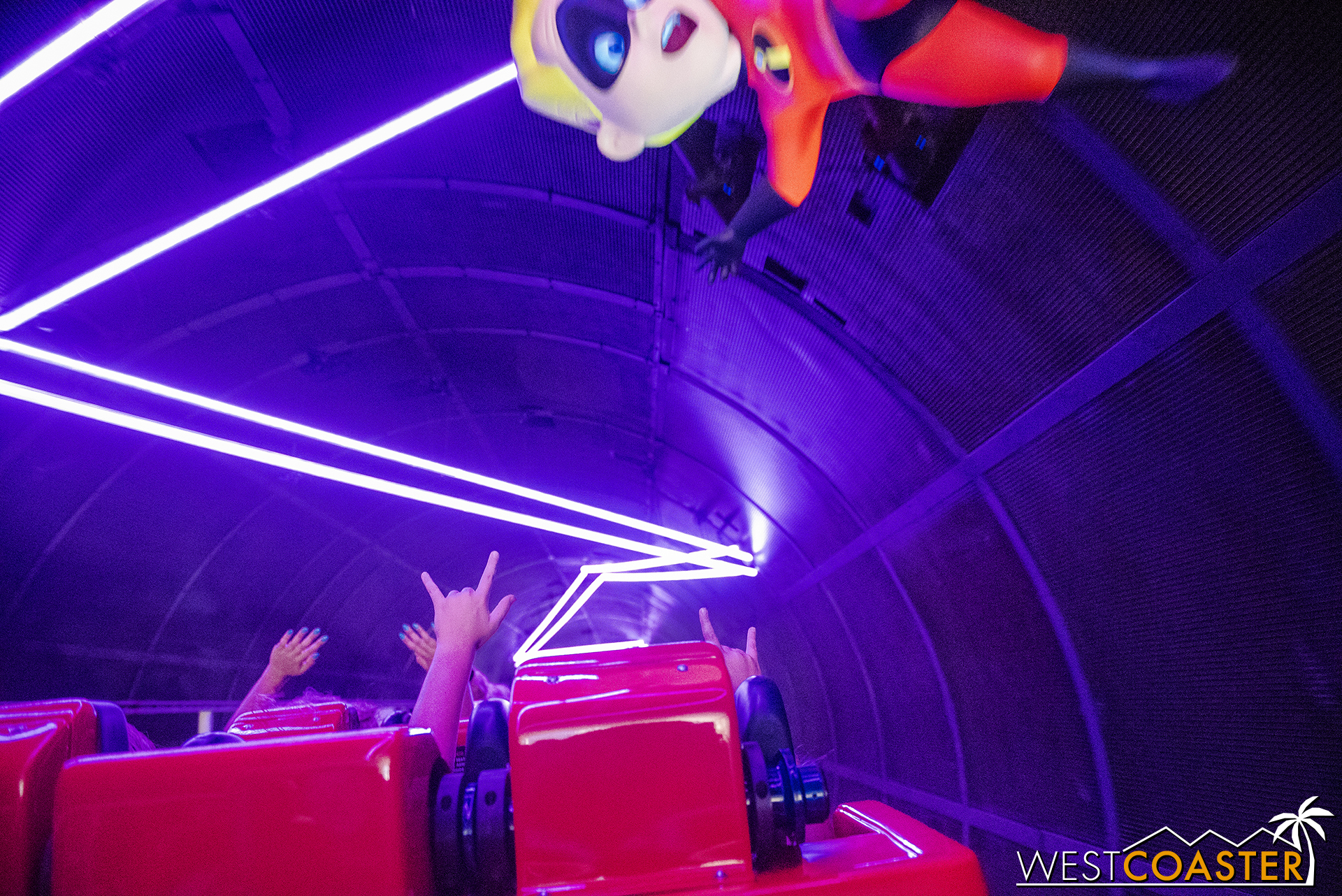  We launch into the first scream tunnel and find Jack Jack shooting lasers. 
