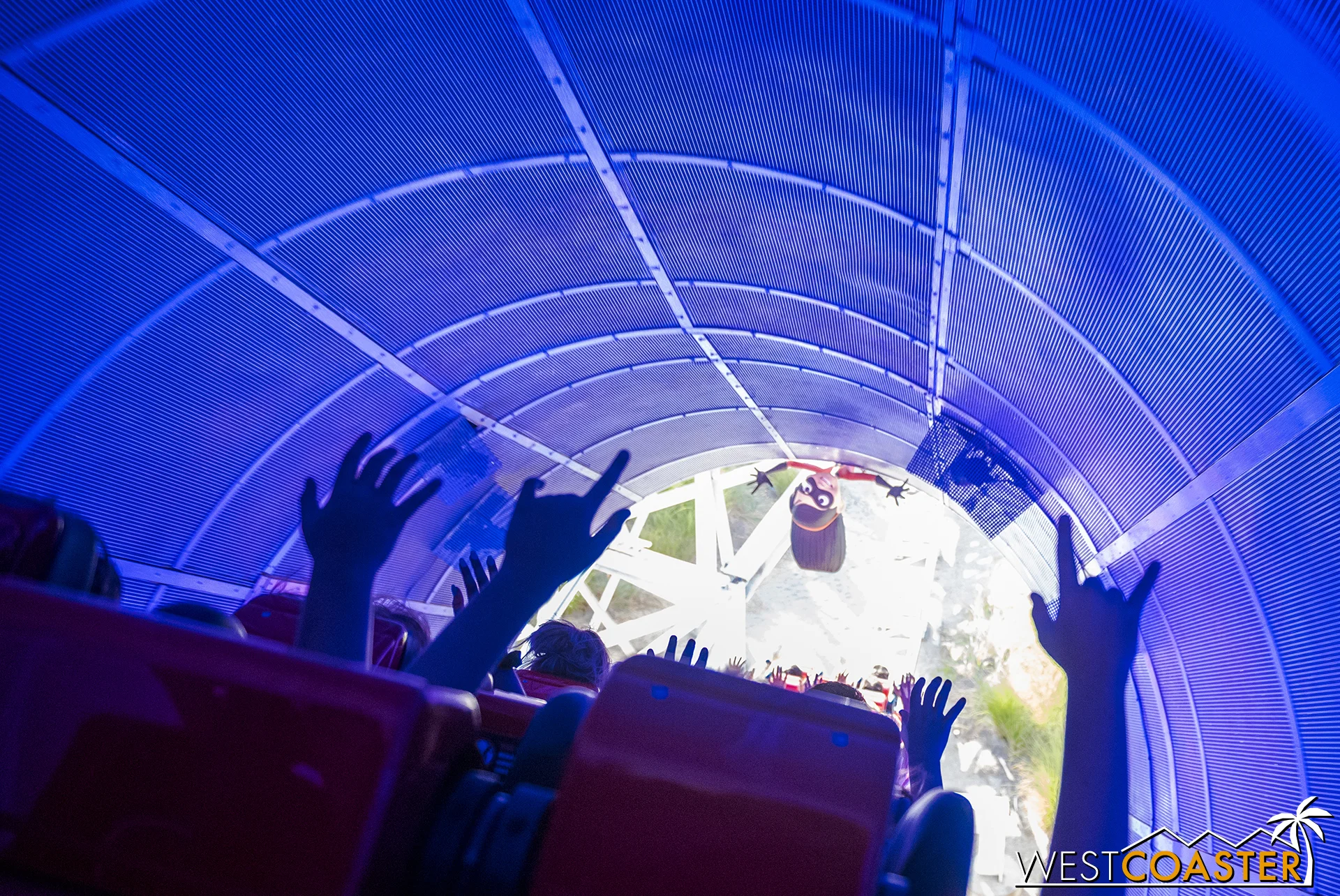 The force field is clearly just paint even on the ride, though flying under Violet adds a bit of a near-miss thrill.