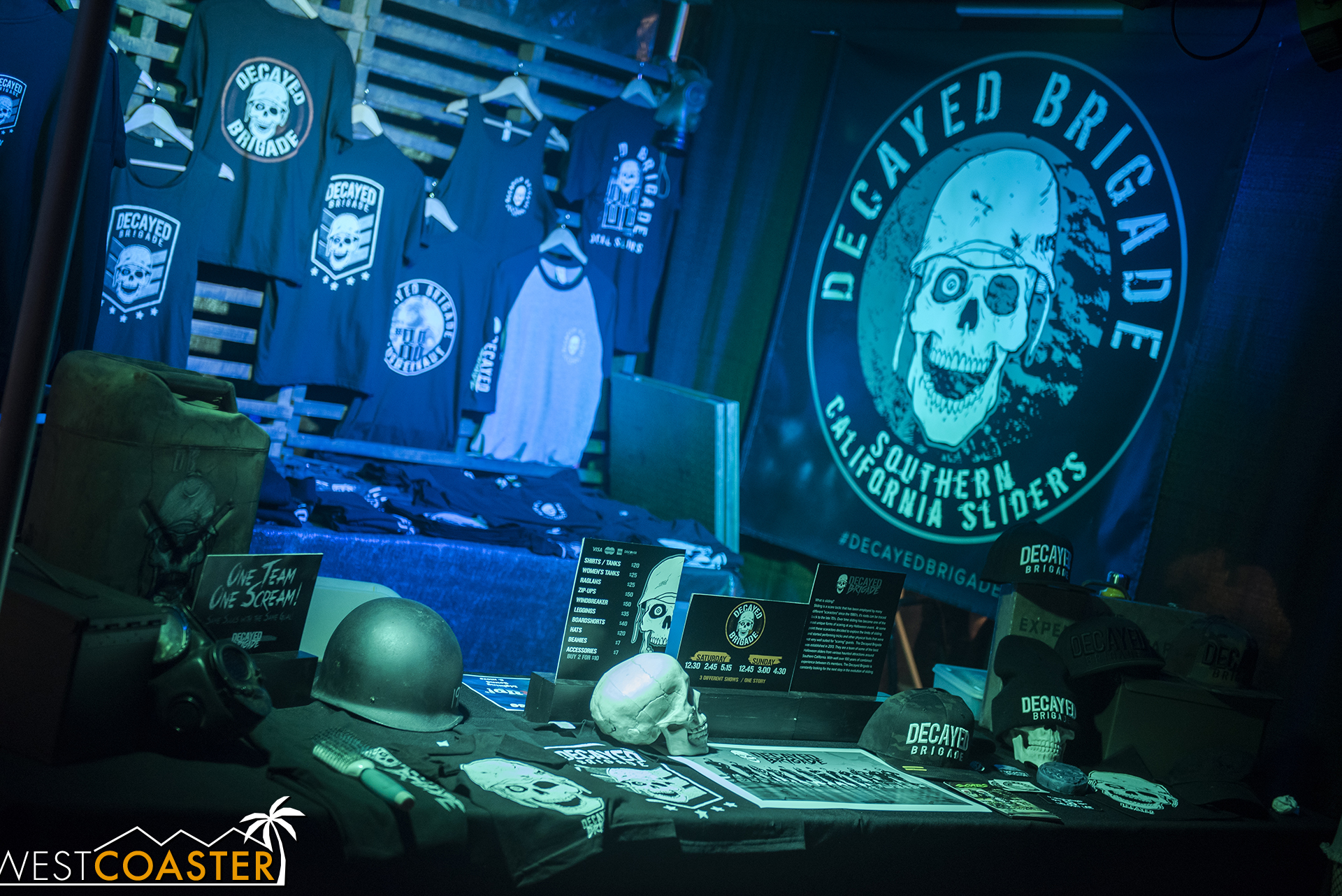 The Decayed Brigade had a nice booth of merch set up at Midsummer Scream.