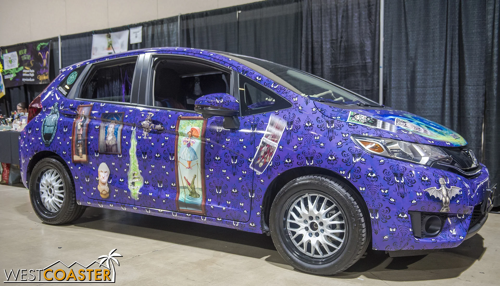 Among numerous novelty elements of Midsummer Scream: this Haunted Mansion wrapped car.