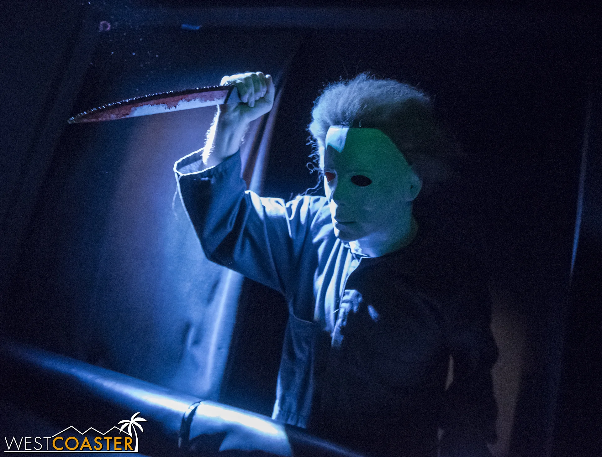 Michael Myers in the Halloween 4 maze, one of countless “Boo Box” scares.
